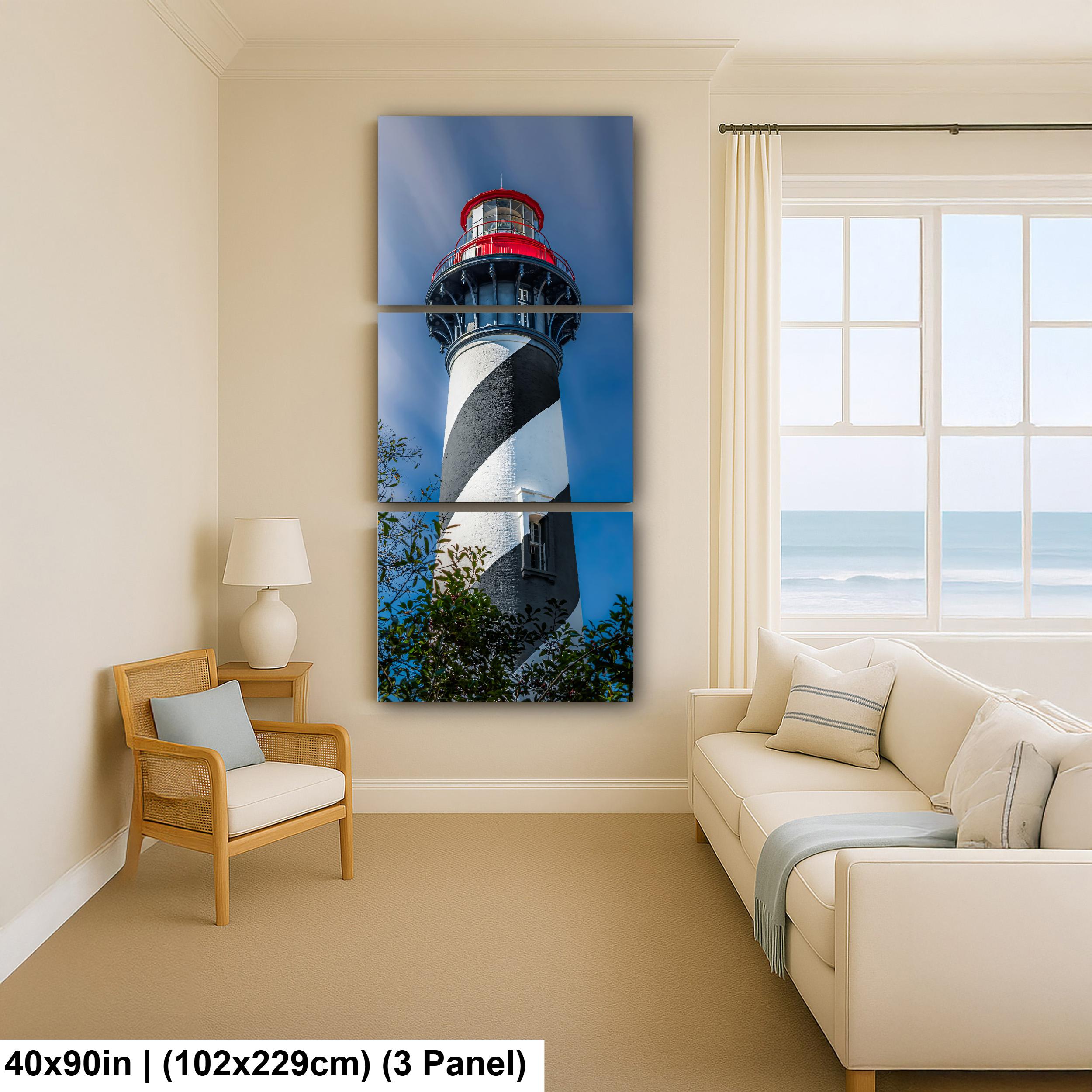 St. Augustine Lighthouse Photography Print, Florida Coastal Wall Art, Red and White Striped Tower, Nautical Decor