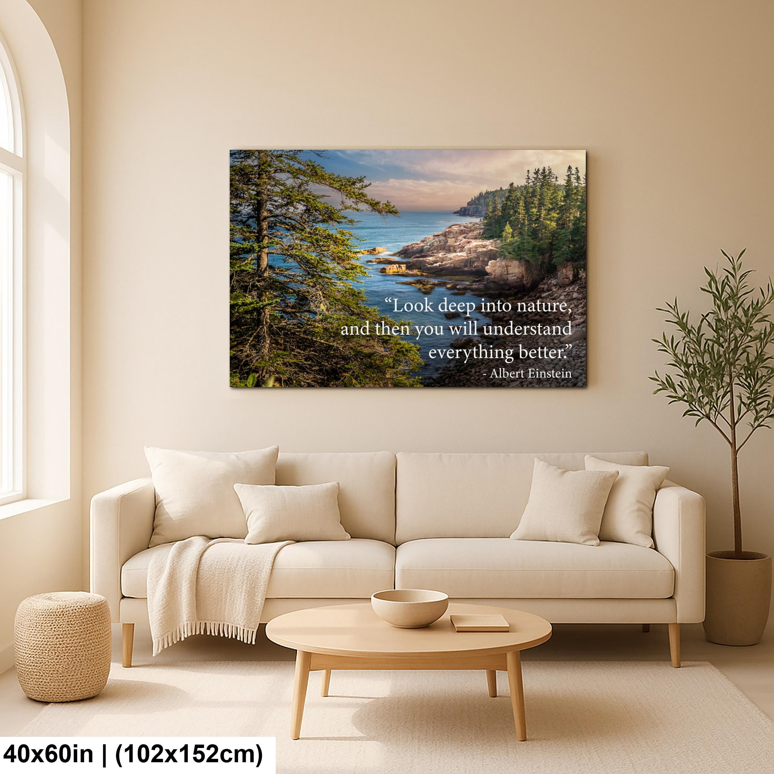 Albert Einstein Look Deep Into Nature Coastal Forest Motivational Photography Print