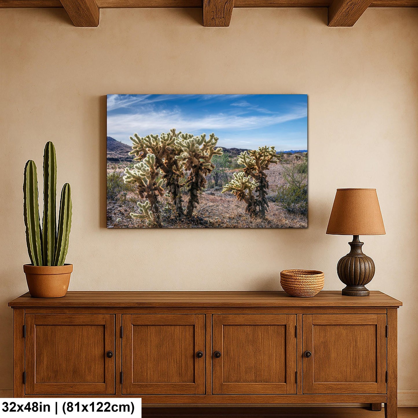 Teddy Bear Cholla Cactus Sonoran Desert Arizona Photography Print, Southwest Wall Art