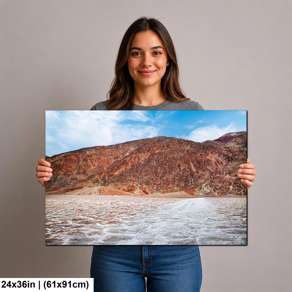 Badwater Basin Salt Flats and Black Mountains Death Valley California Photography Print