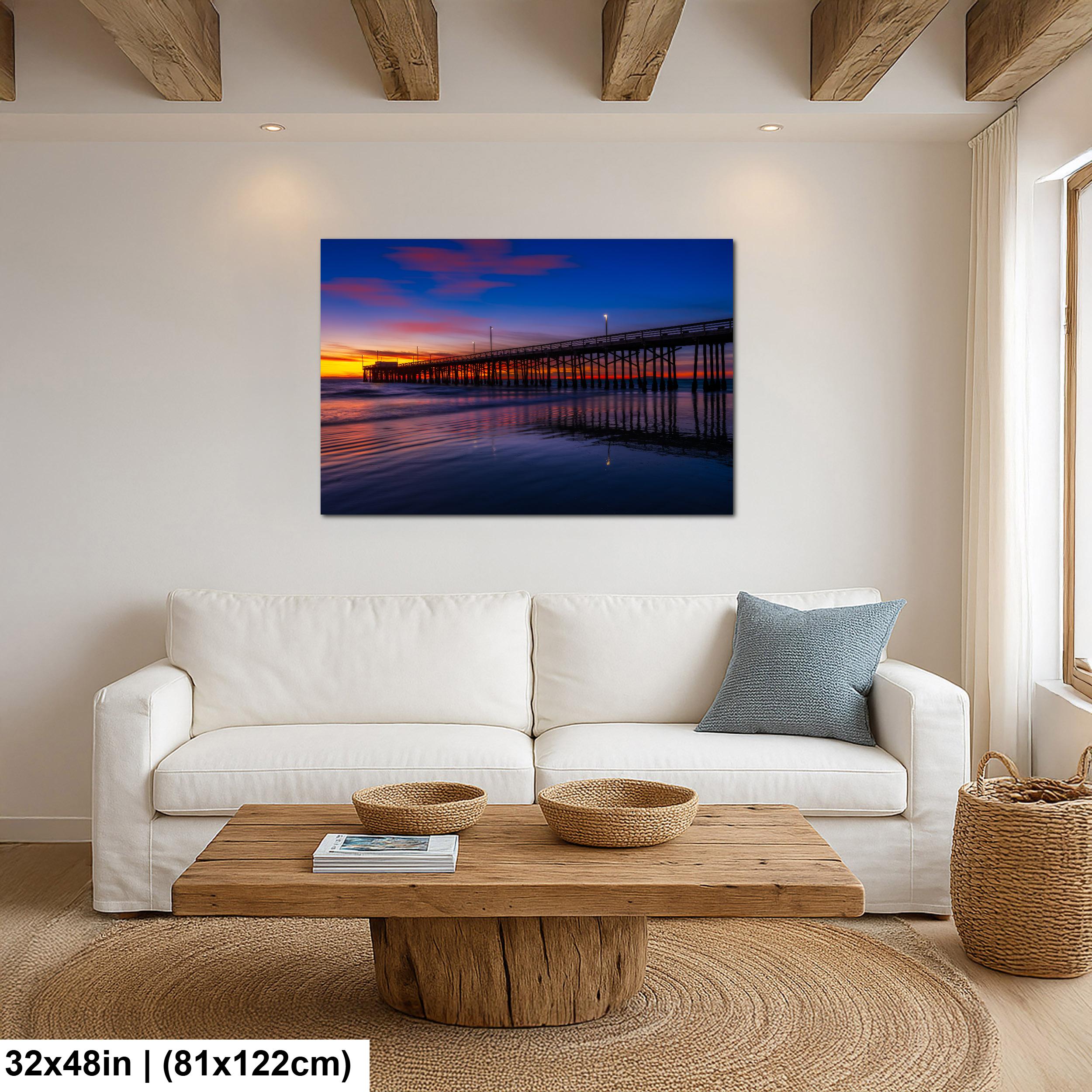 Twilight Reflections: Newport Beach Pier California Photography Wall Art