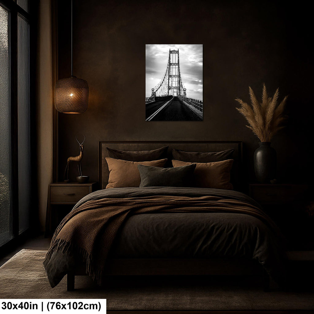 Deer Isle Bridge: Eggemoggin Reach Maine Suspension Black White Wall Art