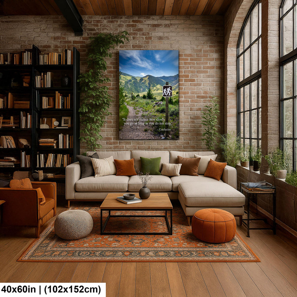 Mountain Trail Wall Art – Inspirational Landscape Decor Canvas Photo Print