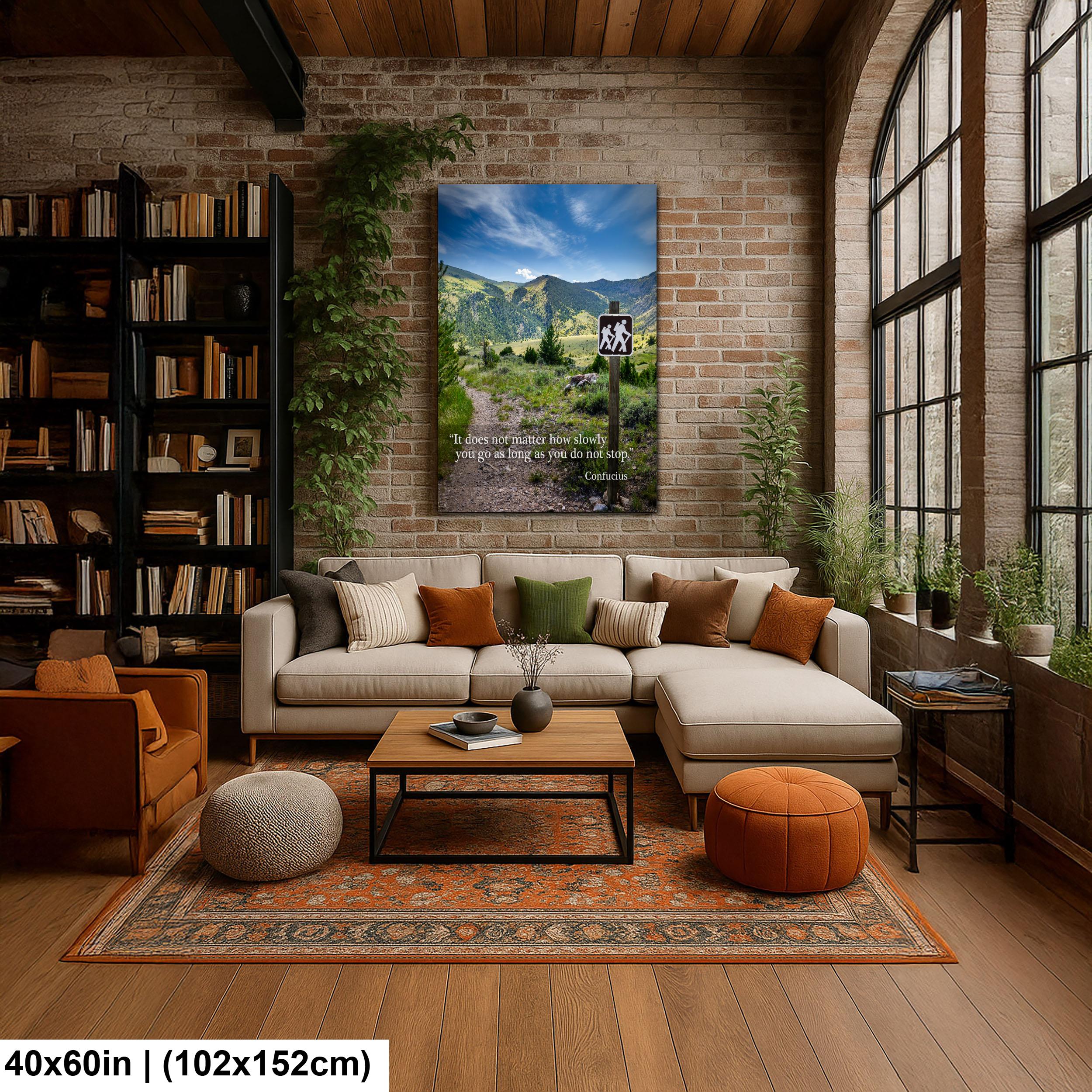 Mountain Trail Wall Art – Inspirational Landscape Decor Canvas Photo Print