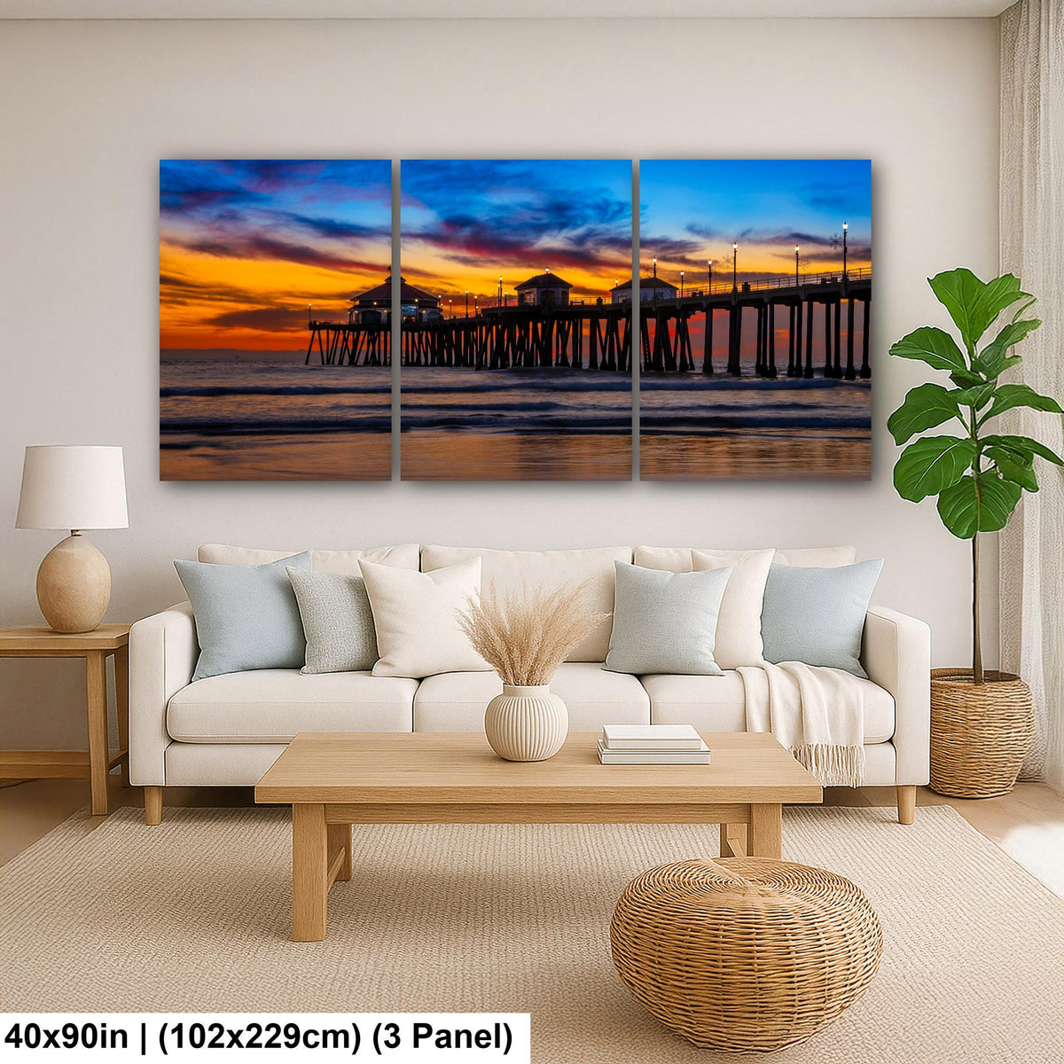 Pier Afterglow: Huntington Beach California Sunset Photography Wall Art