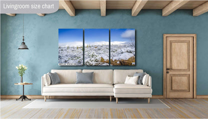 Saguaro Snow Print – Winter Desert Photography | Southwestern Cactus Wall Art