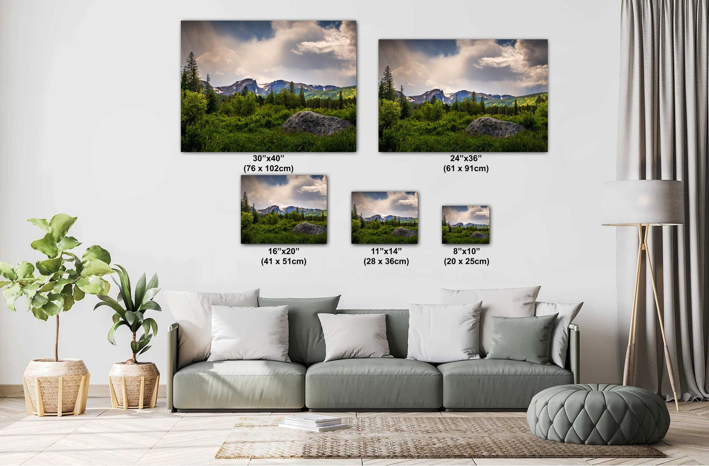 Rocky Mountain National Park View Through Lush Greenery Wall Art Print Colorado Nature Photography Aluminum/Acrylic/Metal/Canvas Home Decor