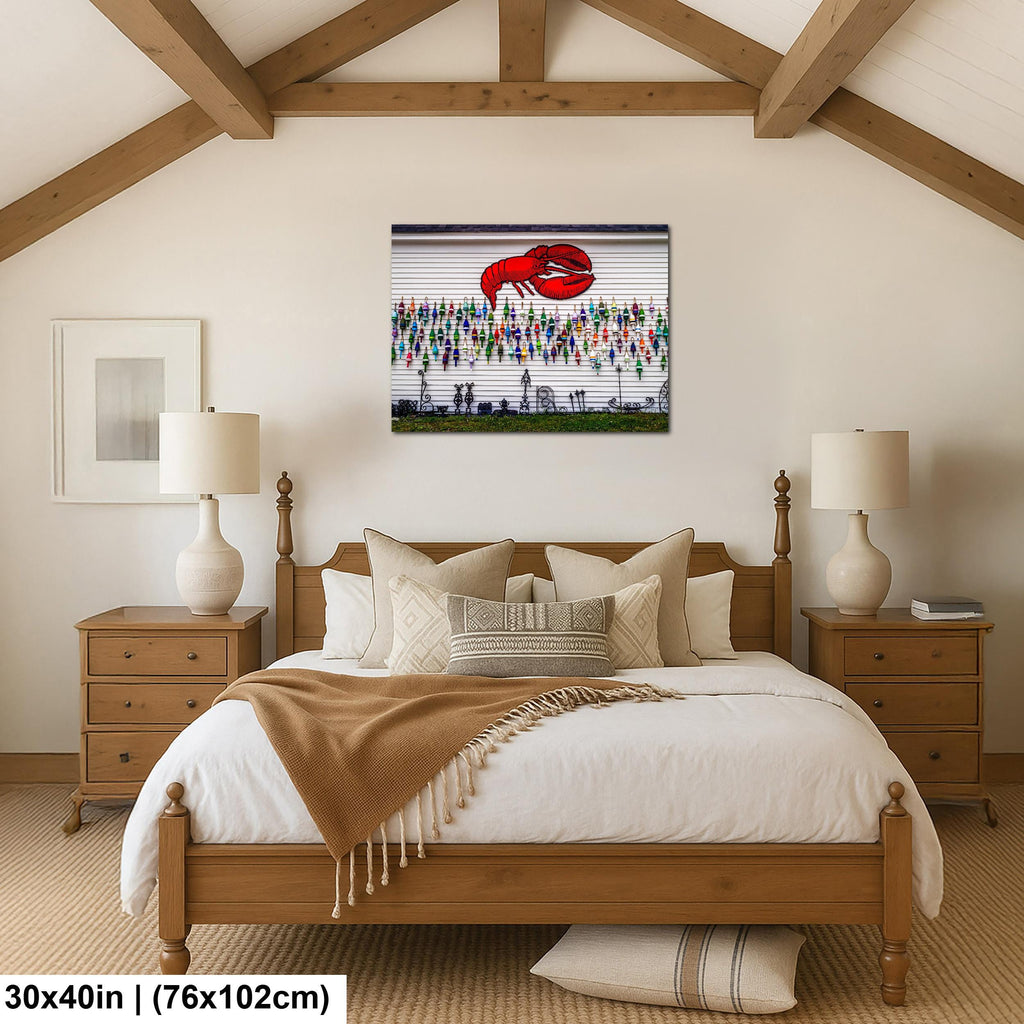 Lobster Buoy Display: Bar Harbor Maine Coastal Fishing Photography Wall Art