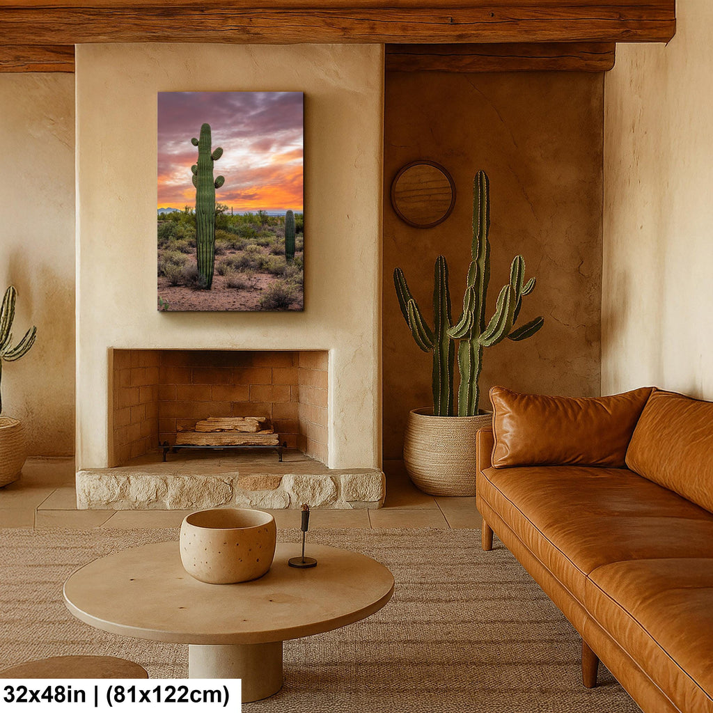 Sonoran Desert with Tall Saguaro Cactus Arizona Wall Art Photography Hanging Home Decor