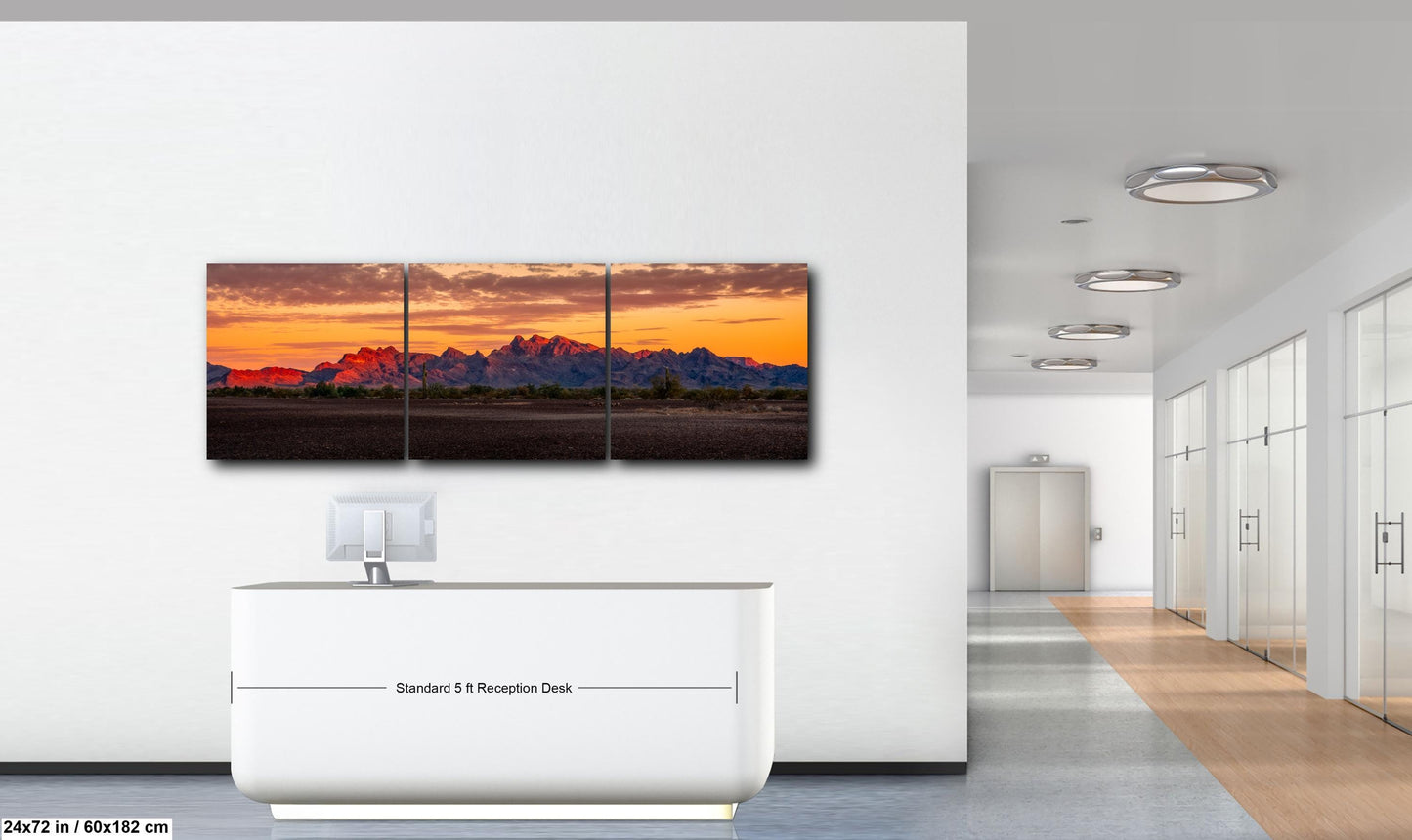 Fiery Mountain Sunset, Quartzsite Arizona Photography Print, Desert Landscape Wall Art, Southwest Nature Decor