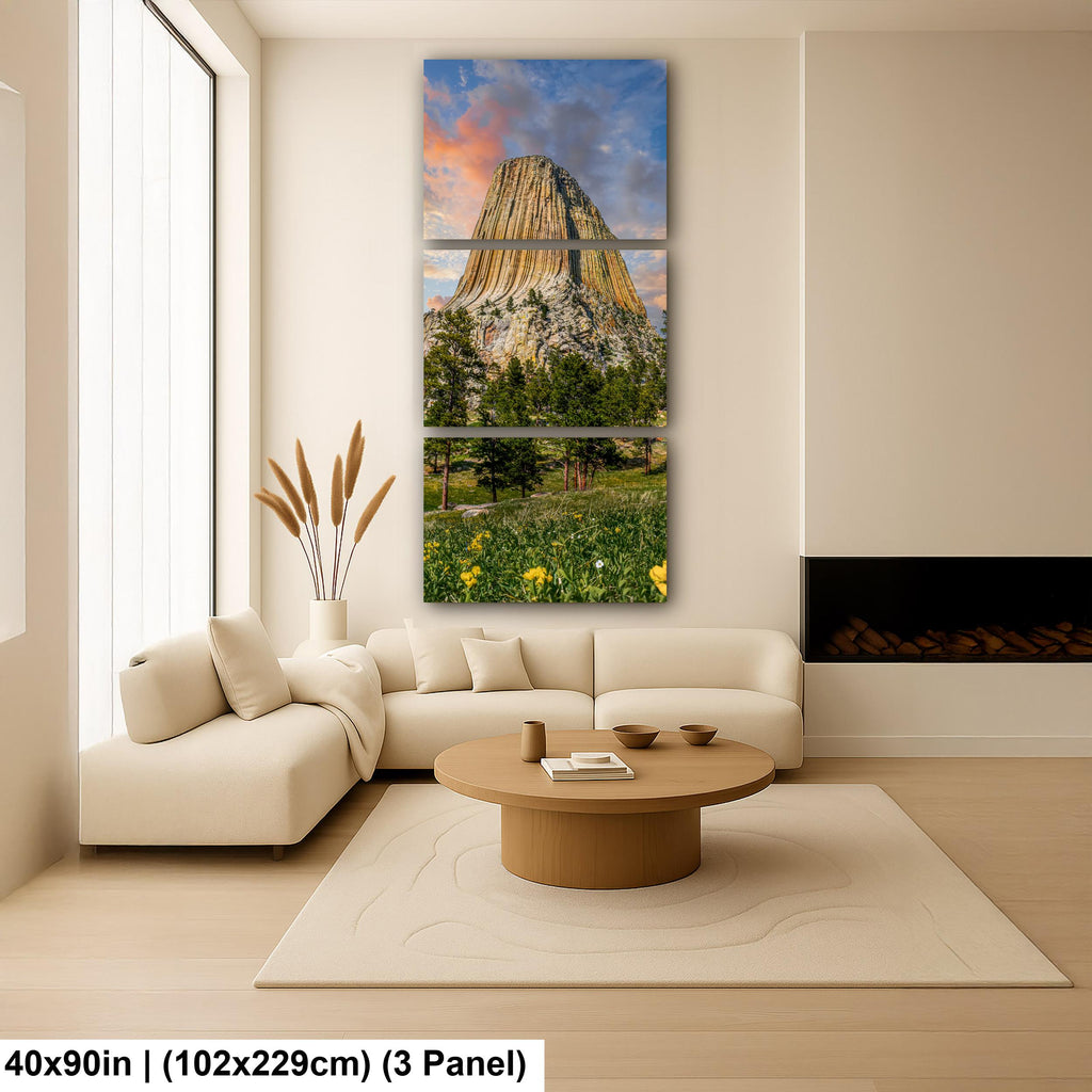 Towering Presence: Devils Tower Wyoming Summer Landscape Photo Wall Art