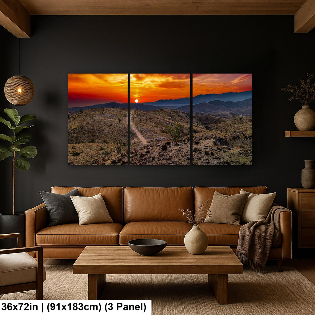 Desert Trail: Mecca Hills California Sunset Landscape Photography Wall Art