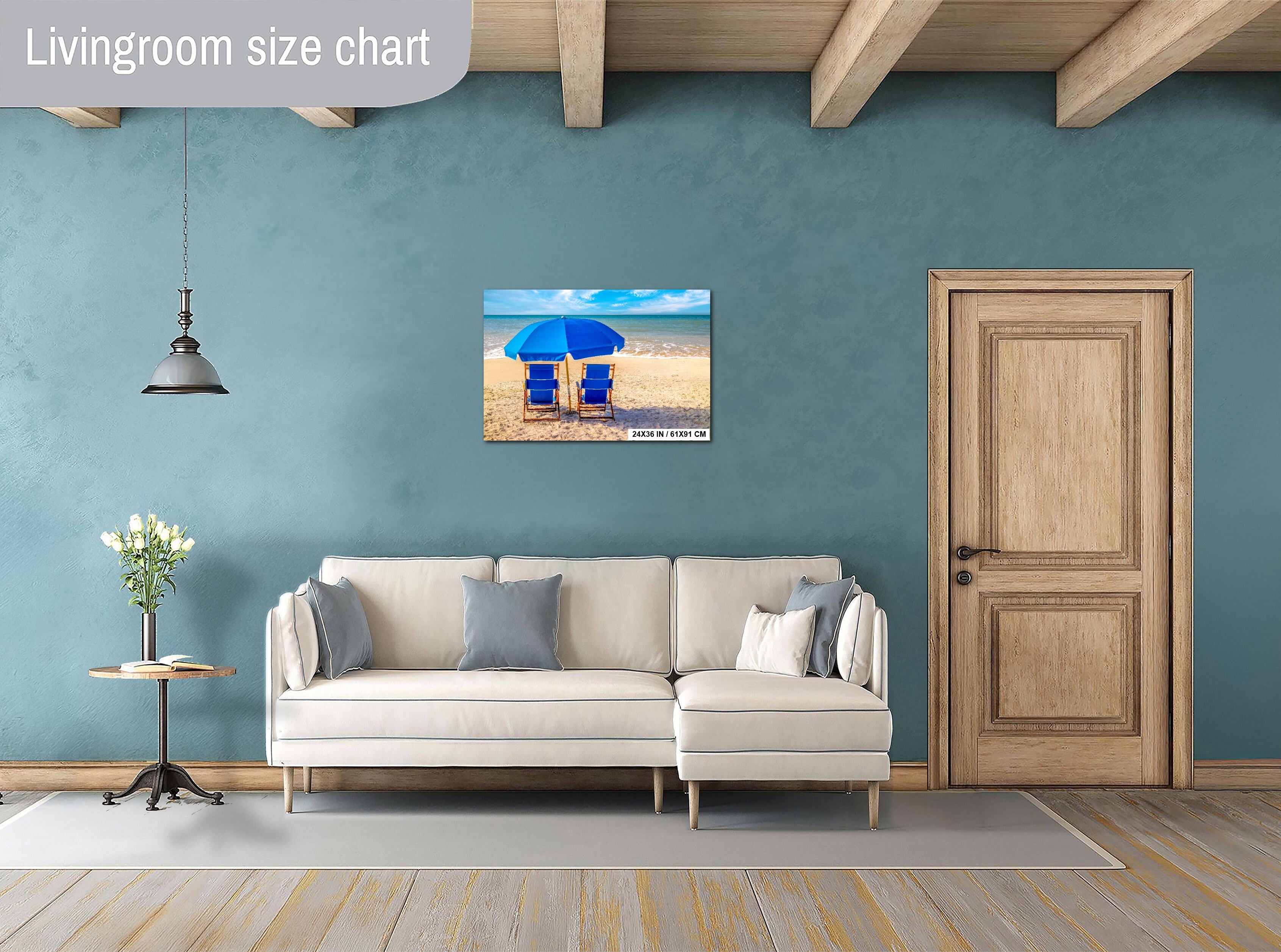 Beachside Bliss: Beach Day Florida Seascape Photography Metal Canvas Print Home Decor Wall Art