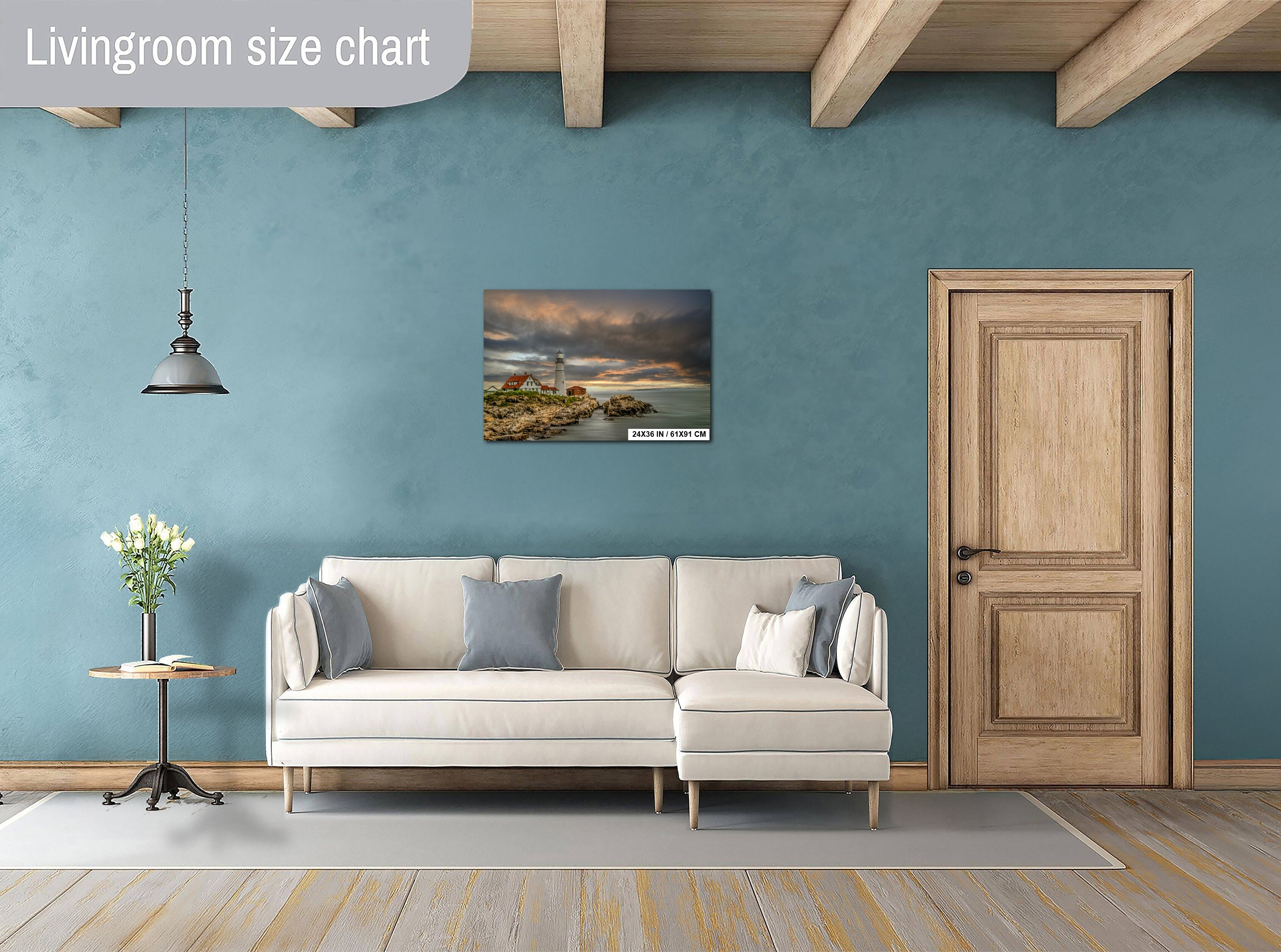 Portland Head Light Lighthouse Print: Maine Coastal Seascape Wall Art