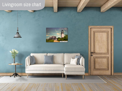 Highland Lighthouse Wall Art - Cape Cod Lighthouse Print | Nautical Canvas Decor