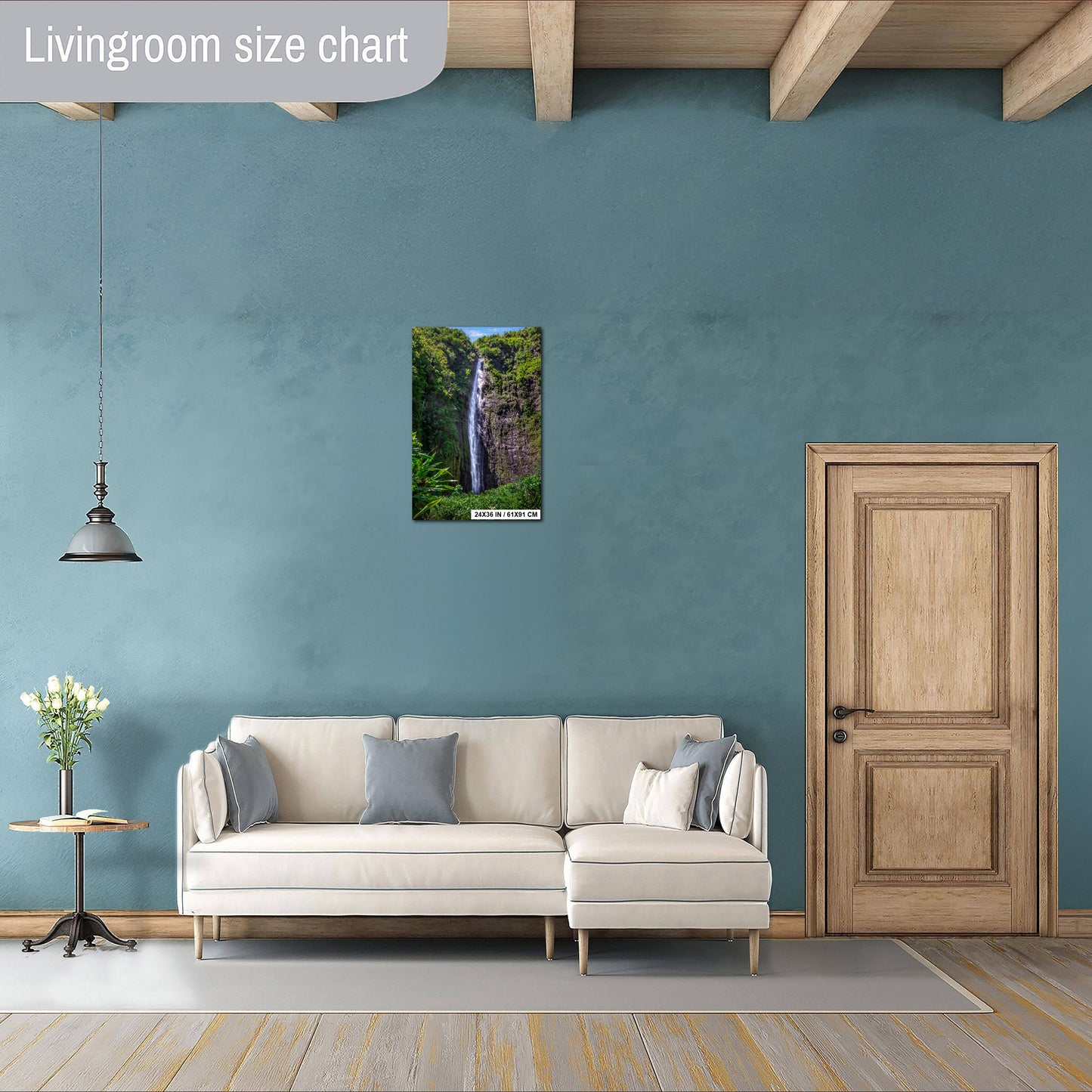 Eternal Rush: Waimoku Falls Wall Art Waterfall in Hawaii Canvas Metal Print Nature Photography