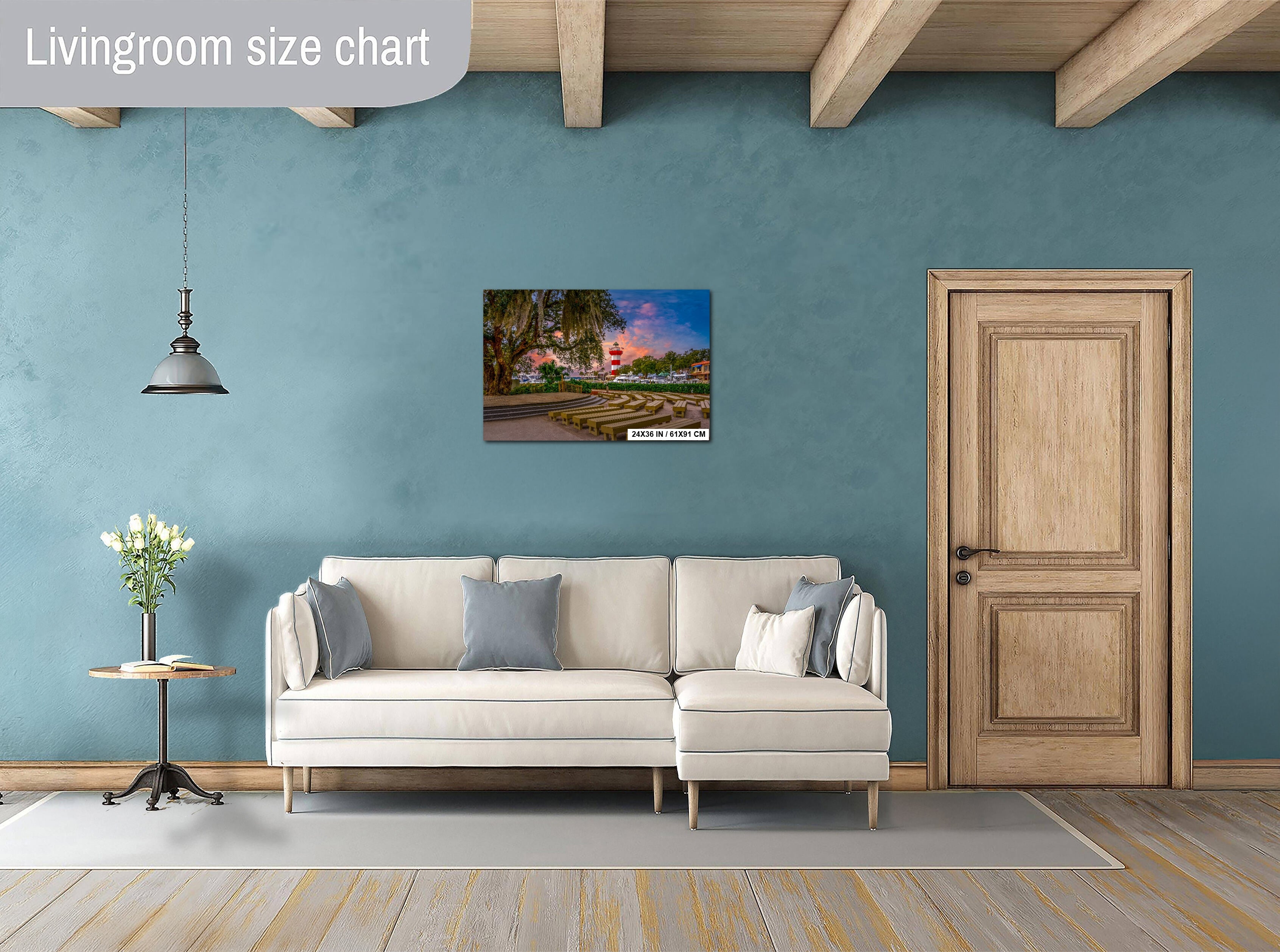 Harbour Town Wall Art – Hilton Head Canvas Print With Nautical Lighthouse Museum Decor