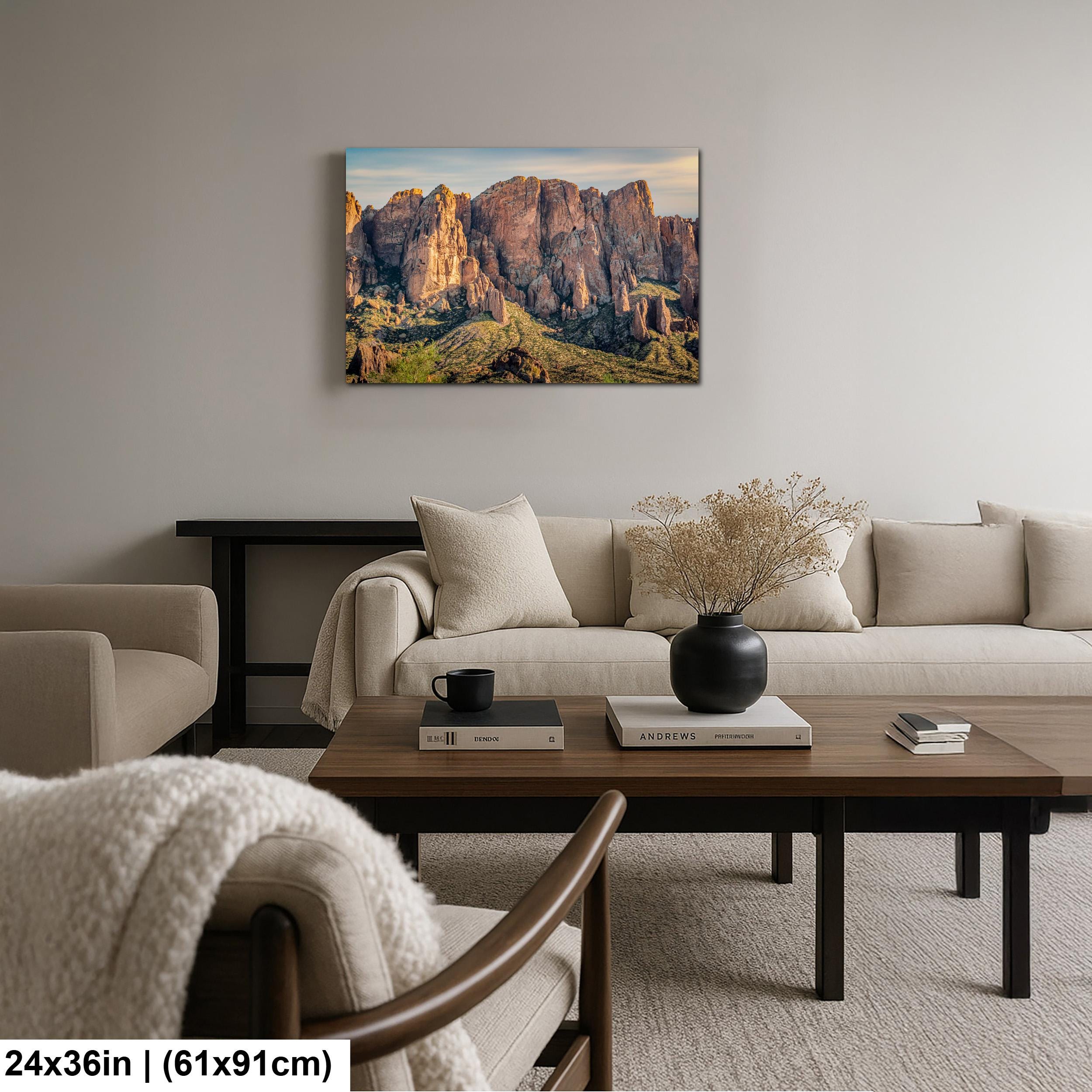 Superstition Mountains Desert Landscape, Lost Dutchman State Park Apache Junction Wall Arty Print