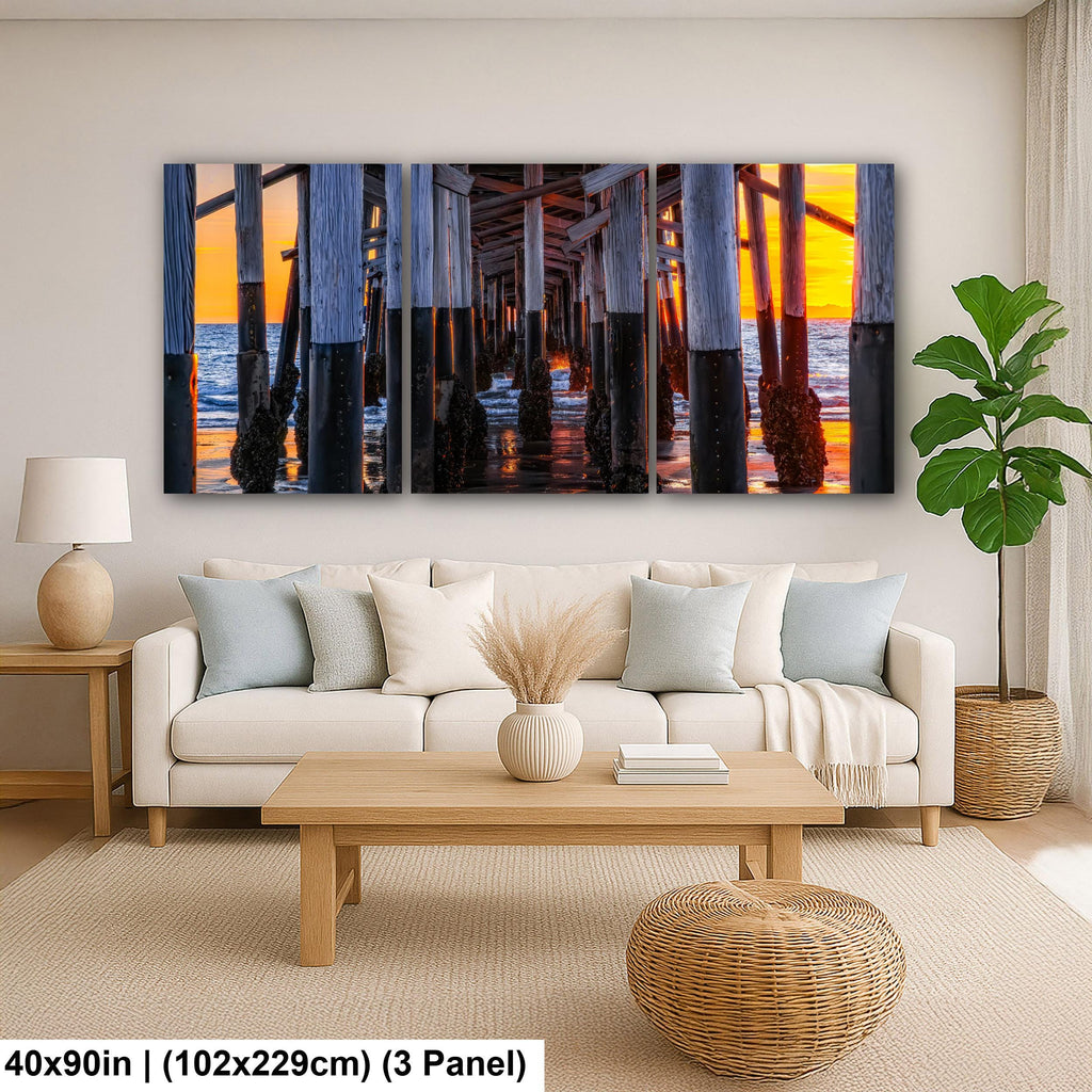 Beneath the Pier: Newport Beach California Sunset Photography Wall Art