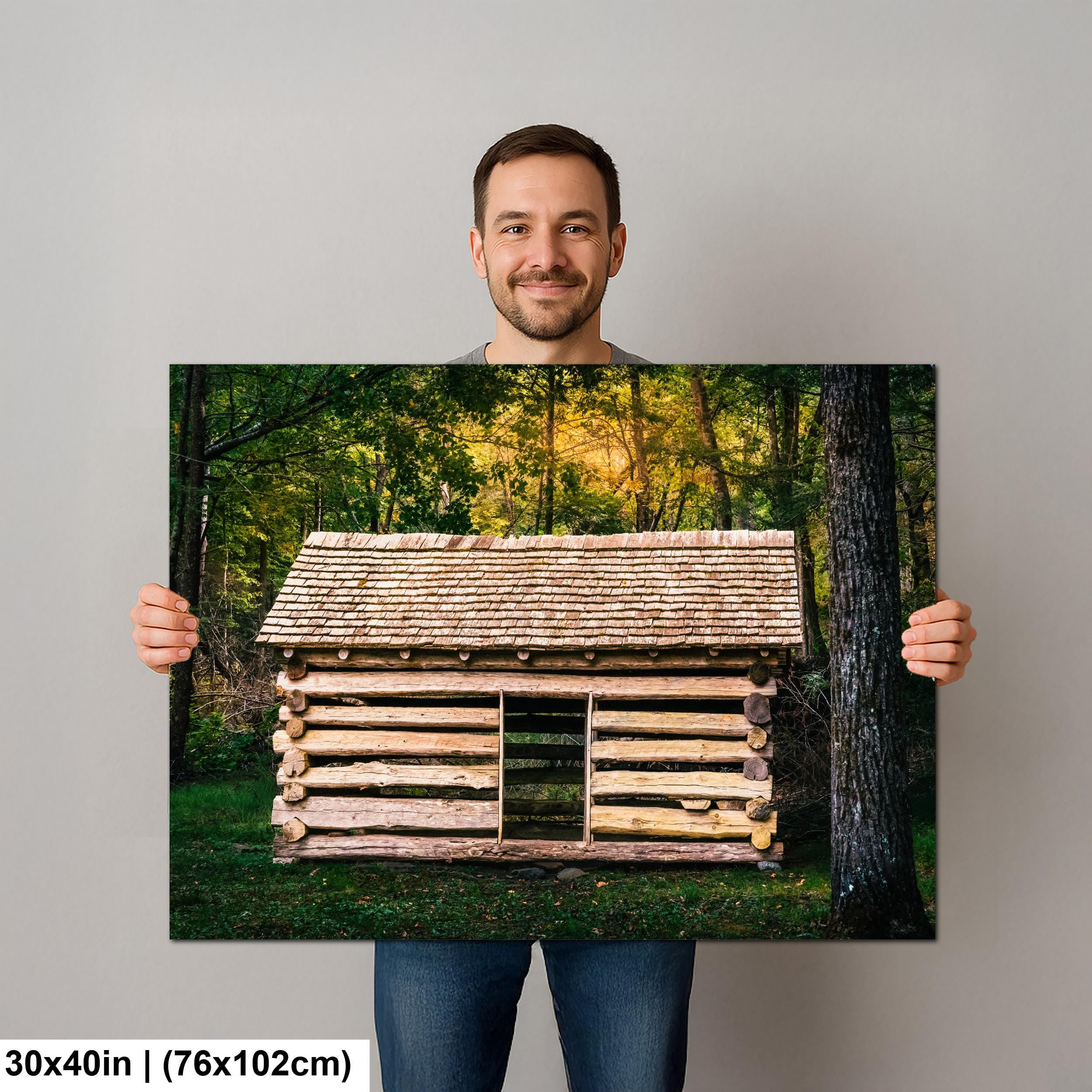 Woodland Homestead: Log Cabin Great Smoky Mountains National Park Wall Art