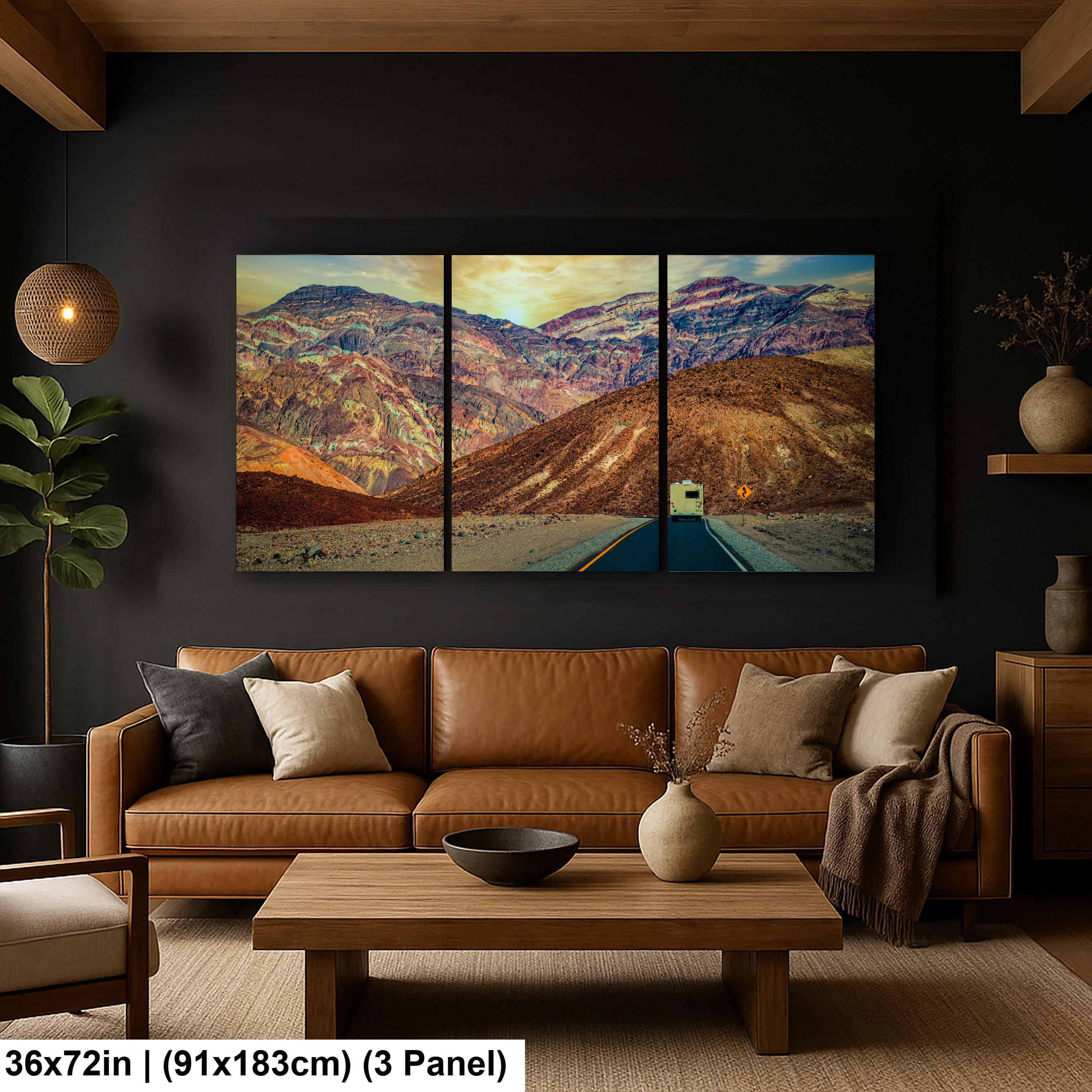 RV on Scenic Road Through Death Valley National Park California Photography Print