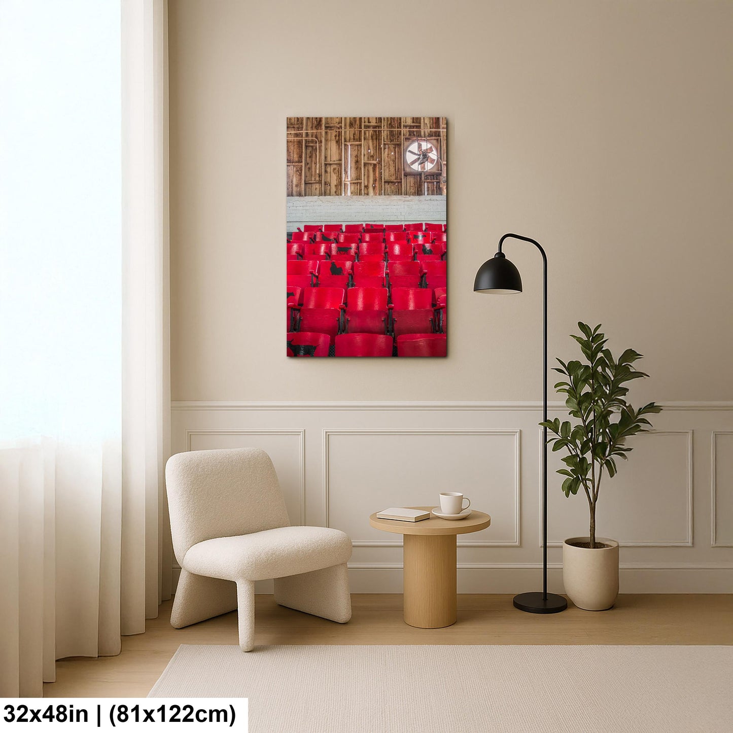 Vintage Red Fairground Seats Photography Print, Phoenix Arizona State Fair, Retro Theater Chairs Wall Art