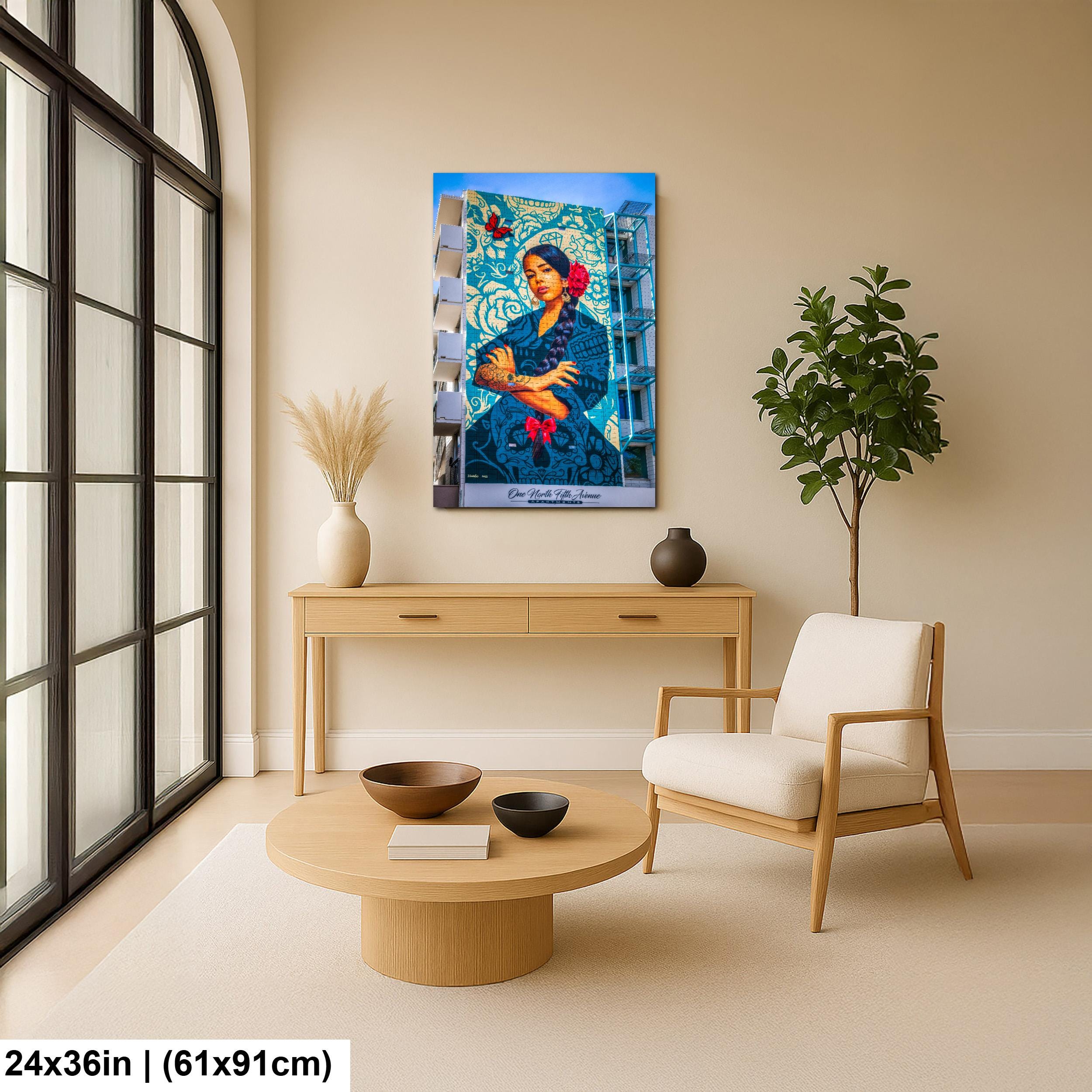 Tucson Mural - La Mujer Butterfly Mural, The Woman Portrait, Photography Print Wall Art