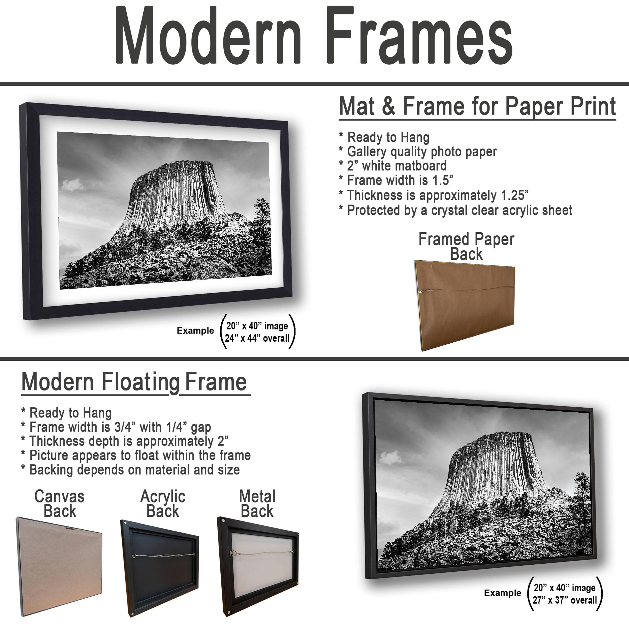Basalt Monolith: Devils Tower Wyoming Black and White Photography Wall Art
