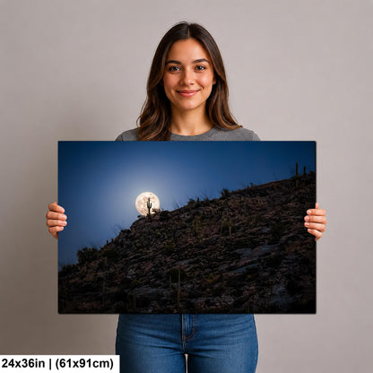 Full Moon Rising over Saguaro Ridge, Tucson Arizona Desert Landscape Photography Print
