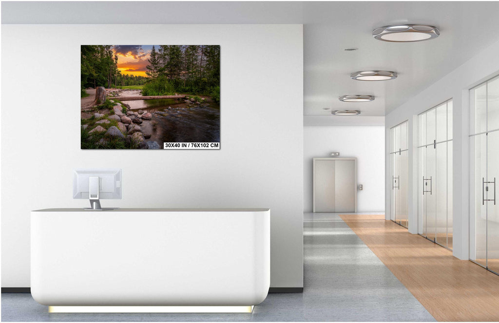 Lake Itasca Footbridge Sunset: Mississippi Headwaters Photography Wall Art