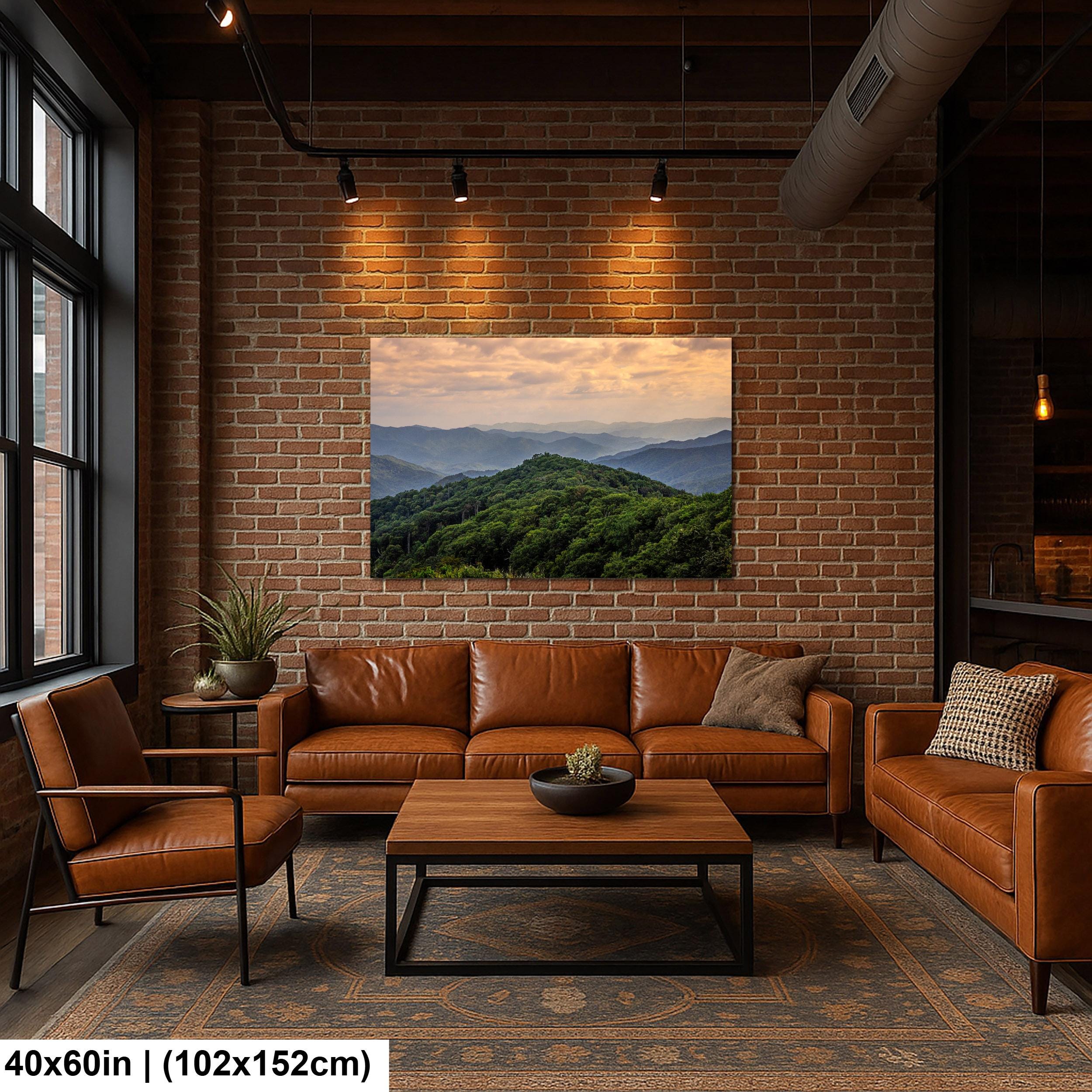 Layered Blue Majesty: Great Smoky Mountains Tennessee Photography Wall Art