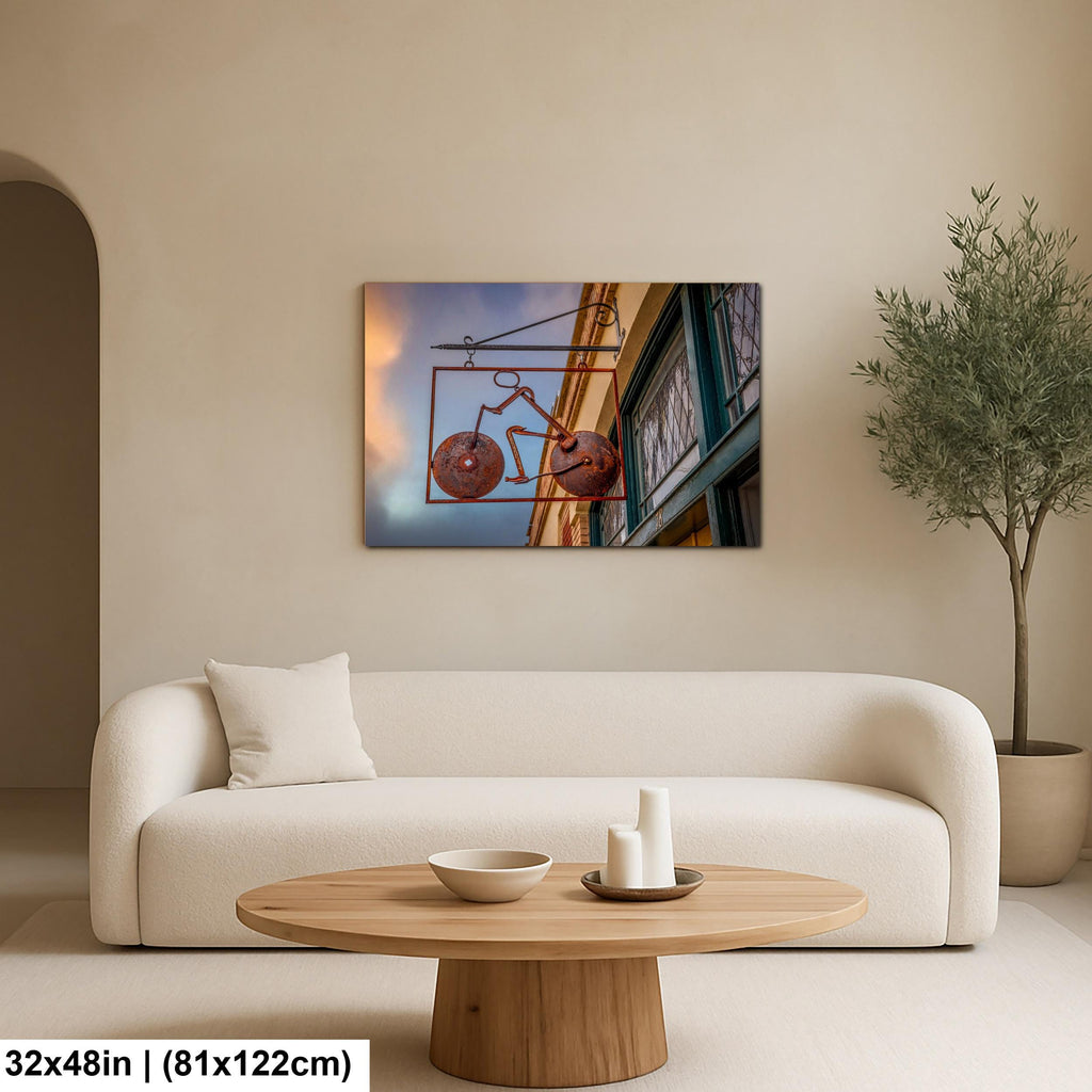 Bisbee Arizona Rusted Bicycle Sign, Vintage Photography Wall Art