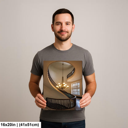 Spiral Staircase and Chandelier, Alabama State Capitol Wall Art