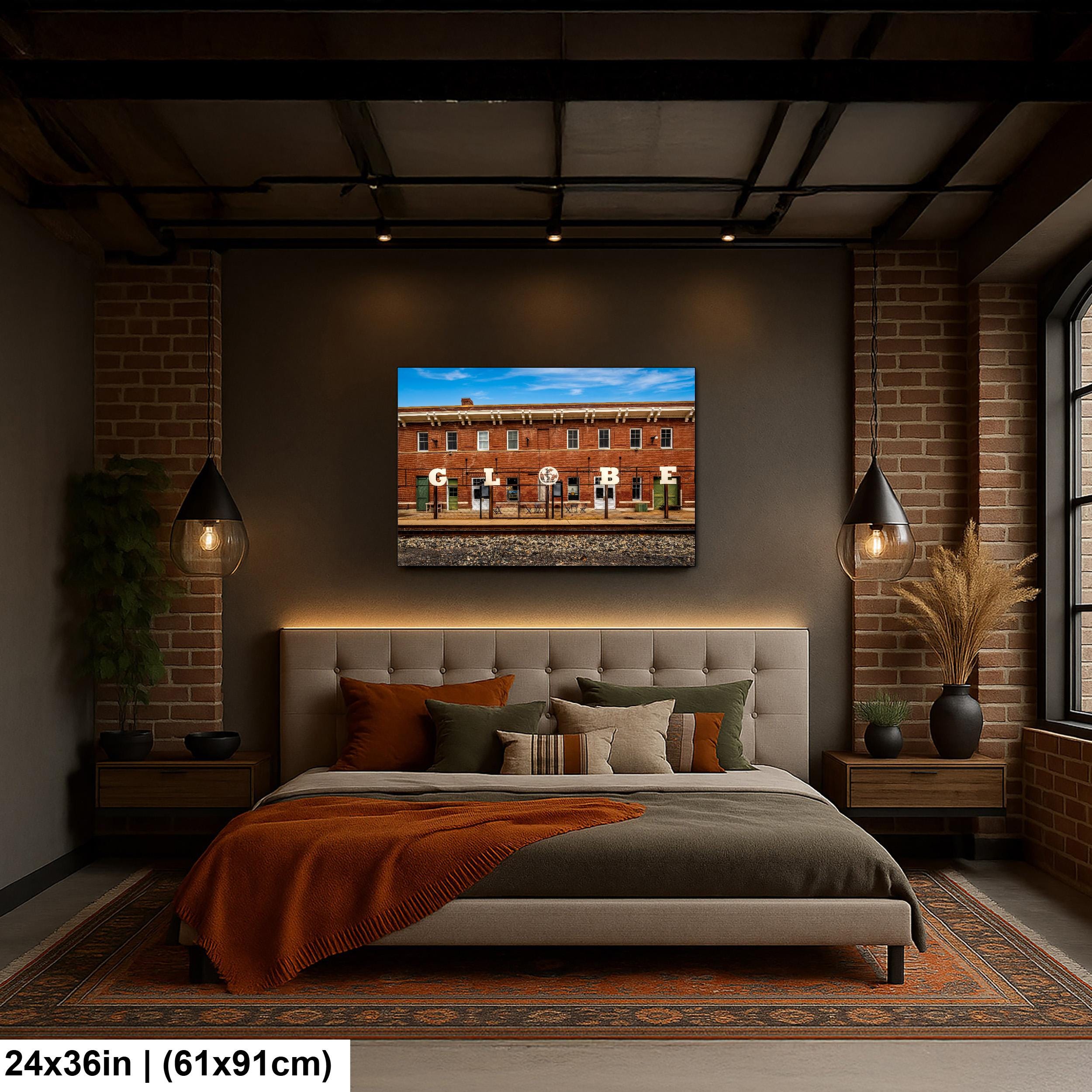 Globe Arizona Train Depot Photography Print, Railroad Americana Wall Art