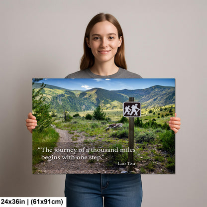 Lao Tzu Journey of a Thousand Miles Hiking Trail Motivational Photography Print