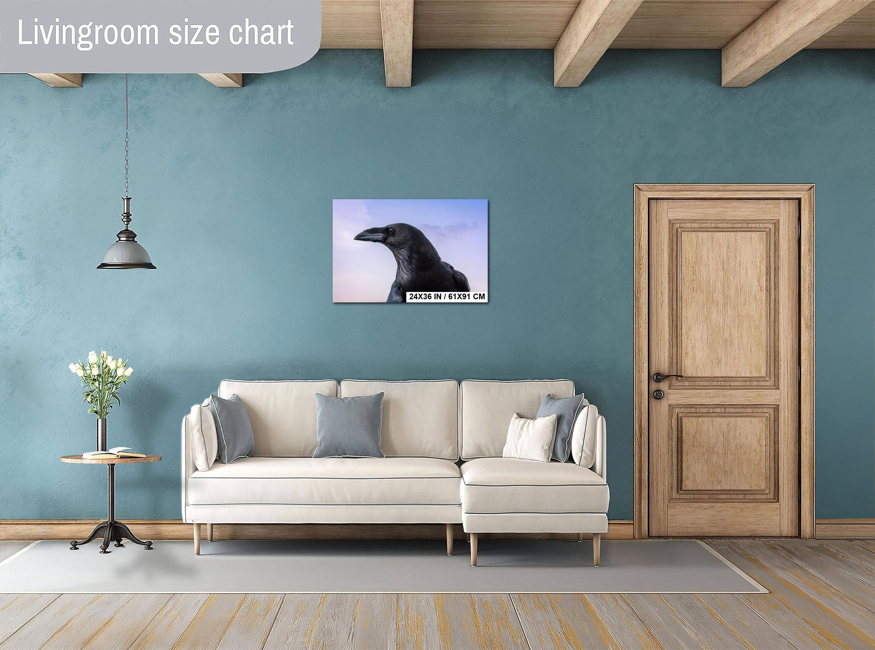 Raven Portrait Print: Arizona Desert Sky Wildlife Photography