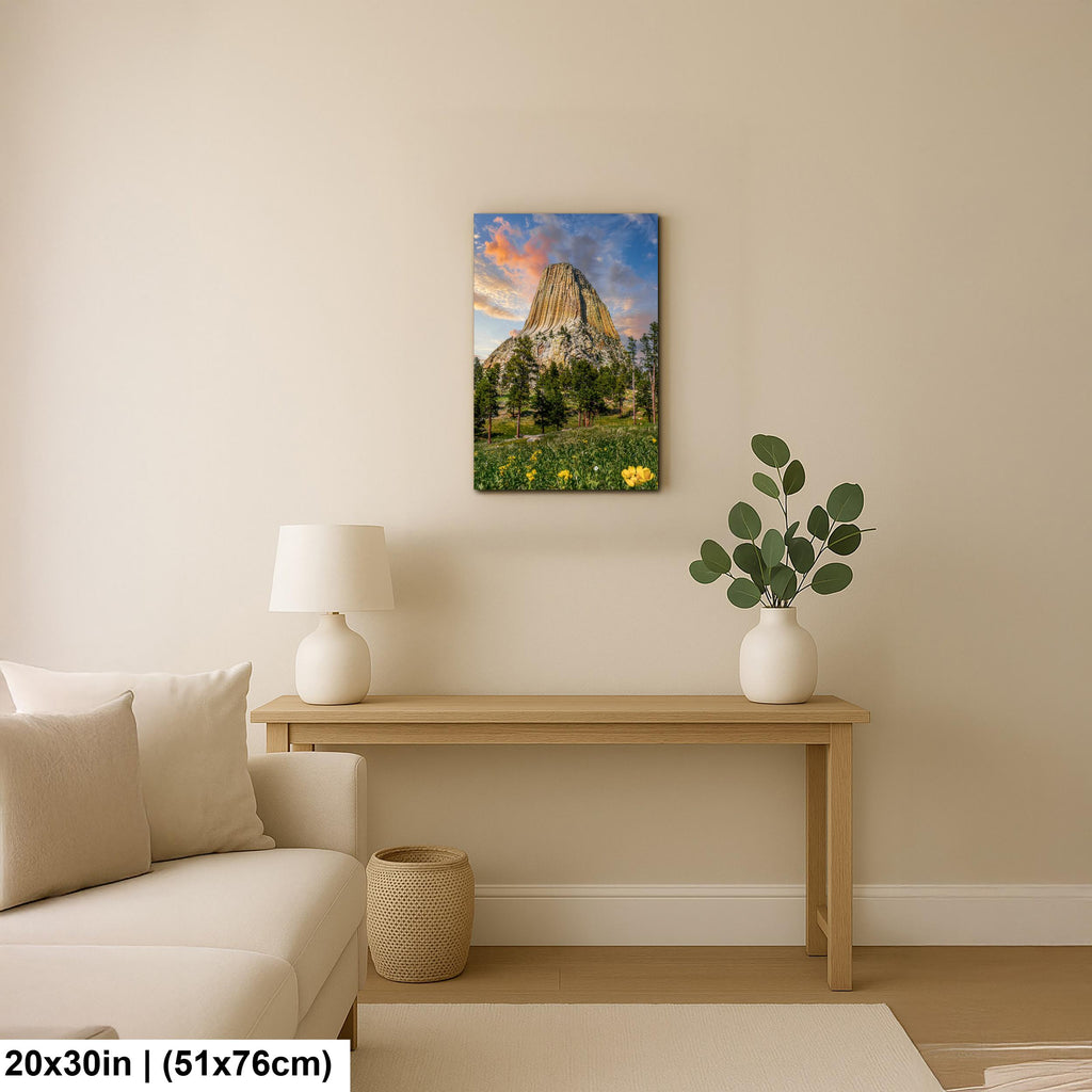 Towering Presence: Devils Tower Wyoming Summer Landscape Photo Wall Art