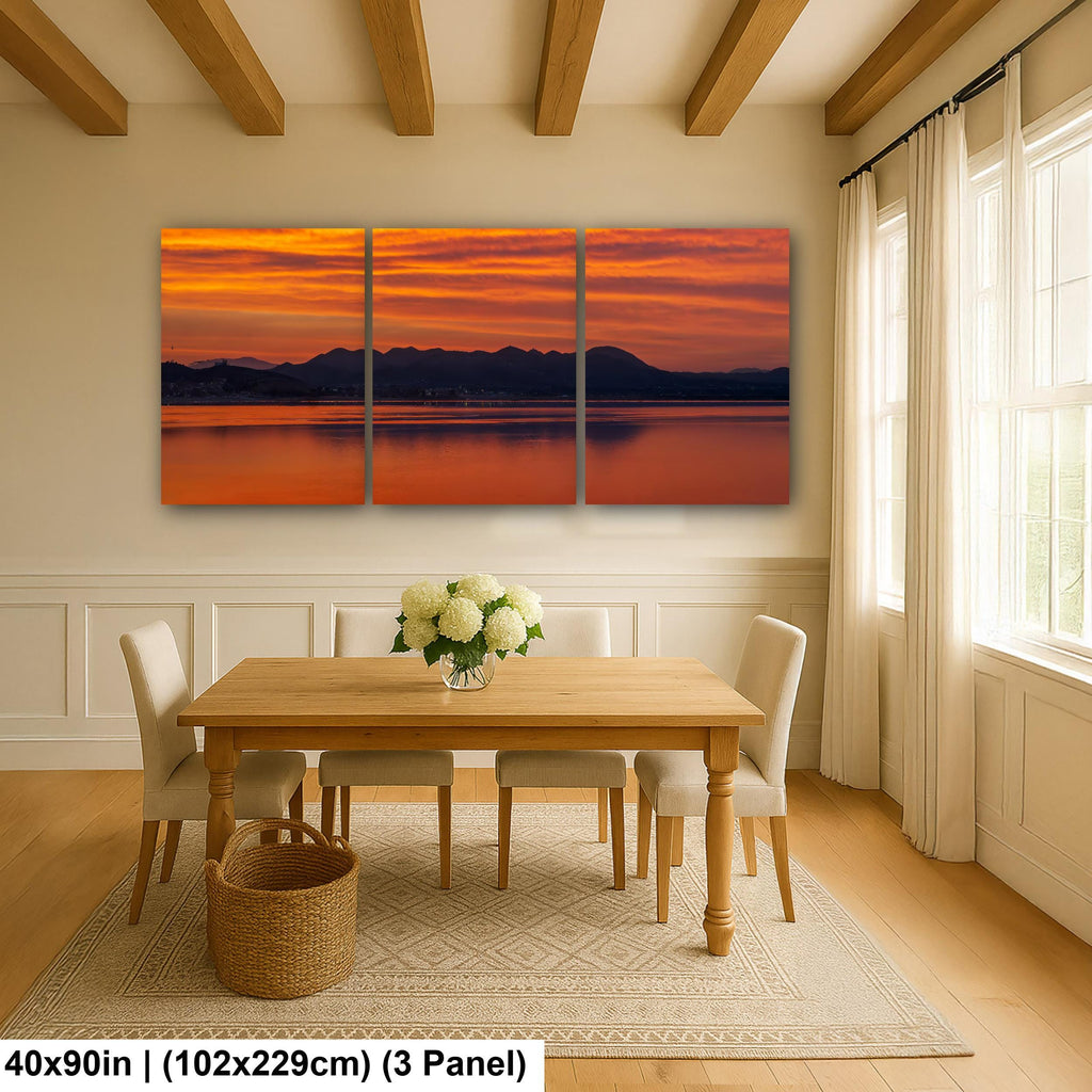 Burning Horizon: Lake Elsinore California Sunrise Landscape Photo Wall Art