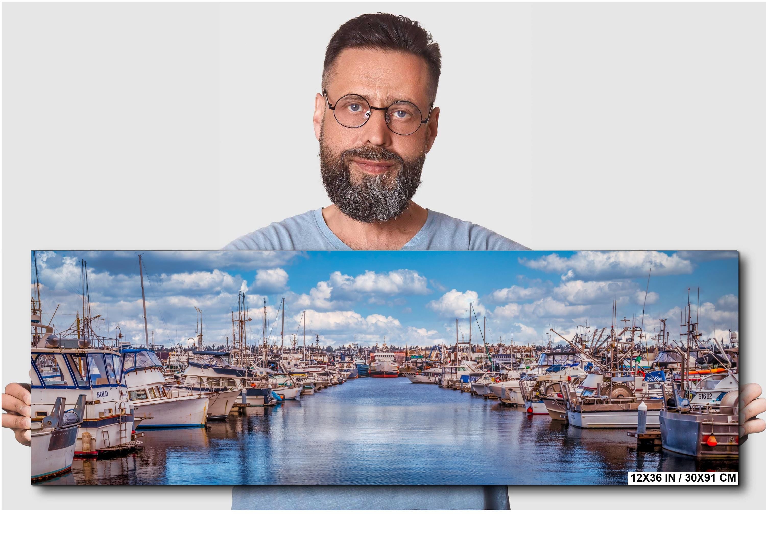 Seattle Fishermen's Terminal Art: Nautical Marina Print Wall Decor