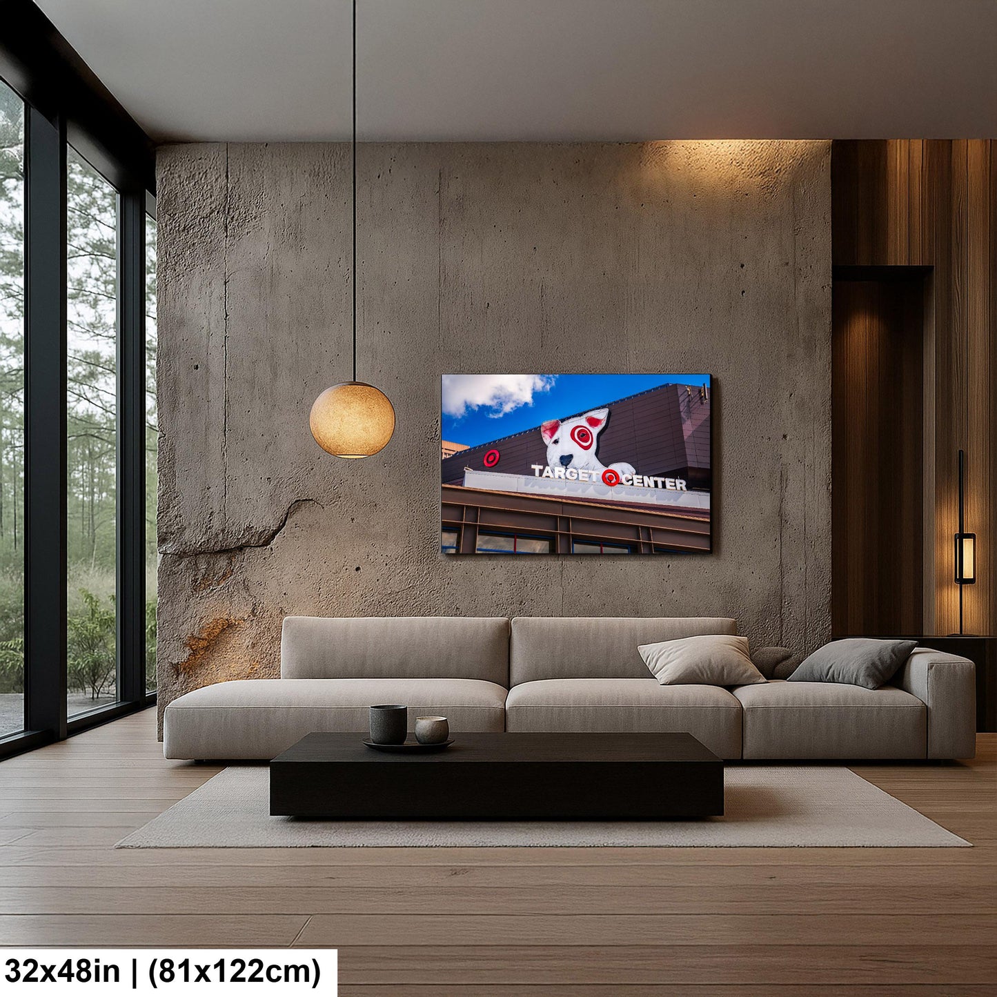 Target Center Bullseye Dog Mural, Minneapolis Minnesota Arena Wall Art, Timberwolves Lynx Basketball Photography Print