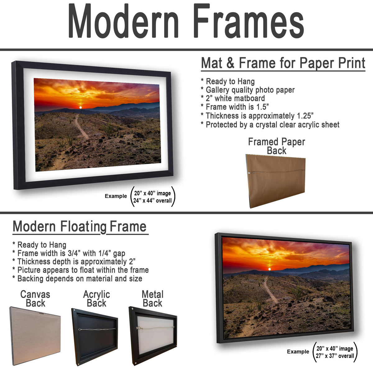 Desert Trail: Mecca Hills California Sunset Landscape Photography Wall Art