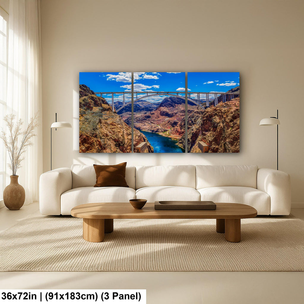 Hoover Dam Bridge Overlook, Nevada Arizona Border, Modern Engineering Photography Wall Art