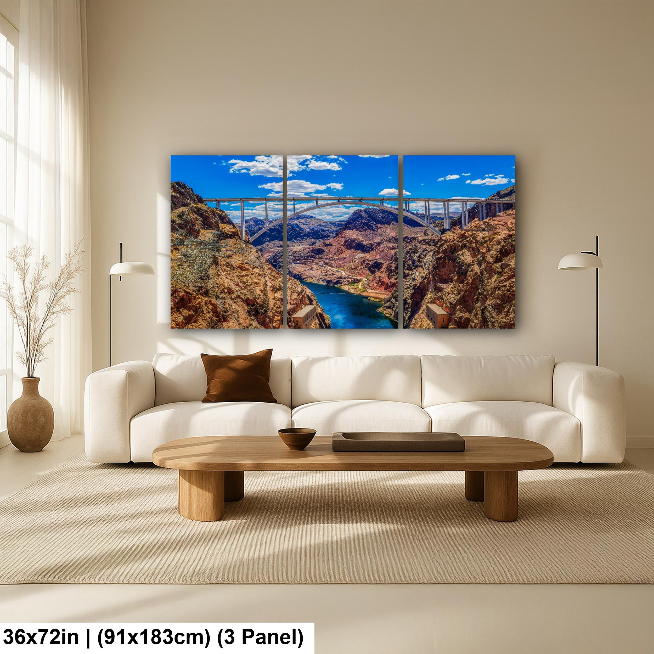 Hoover Dam Bridge Overlook, Nevada Arizona Border, Modern Engineering Photography Wall Art