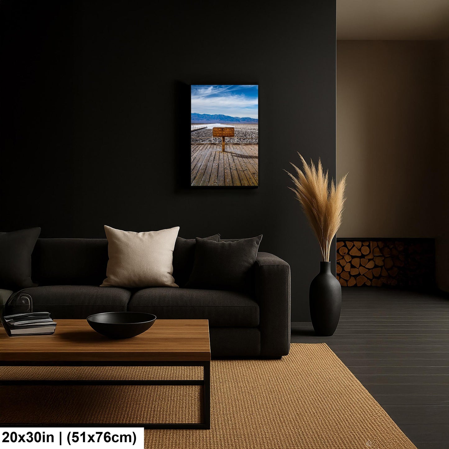 Badwater Basin Death Valley Photography Print, California Desert Landscape, Below Sea Level Sign, Mountain Wall Art