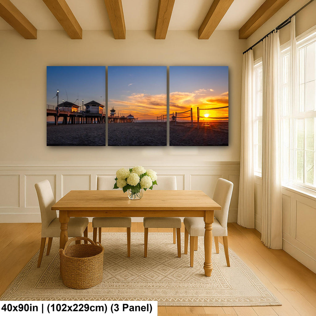 Courtside Sunset: Huntington Beach Pier California Photography Wall Art