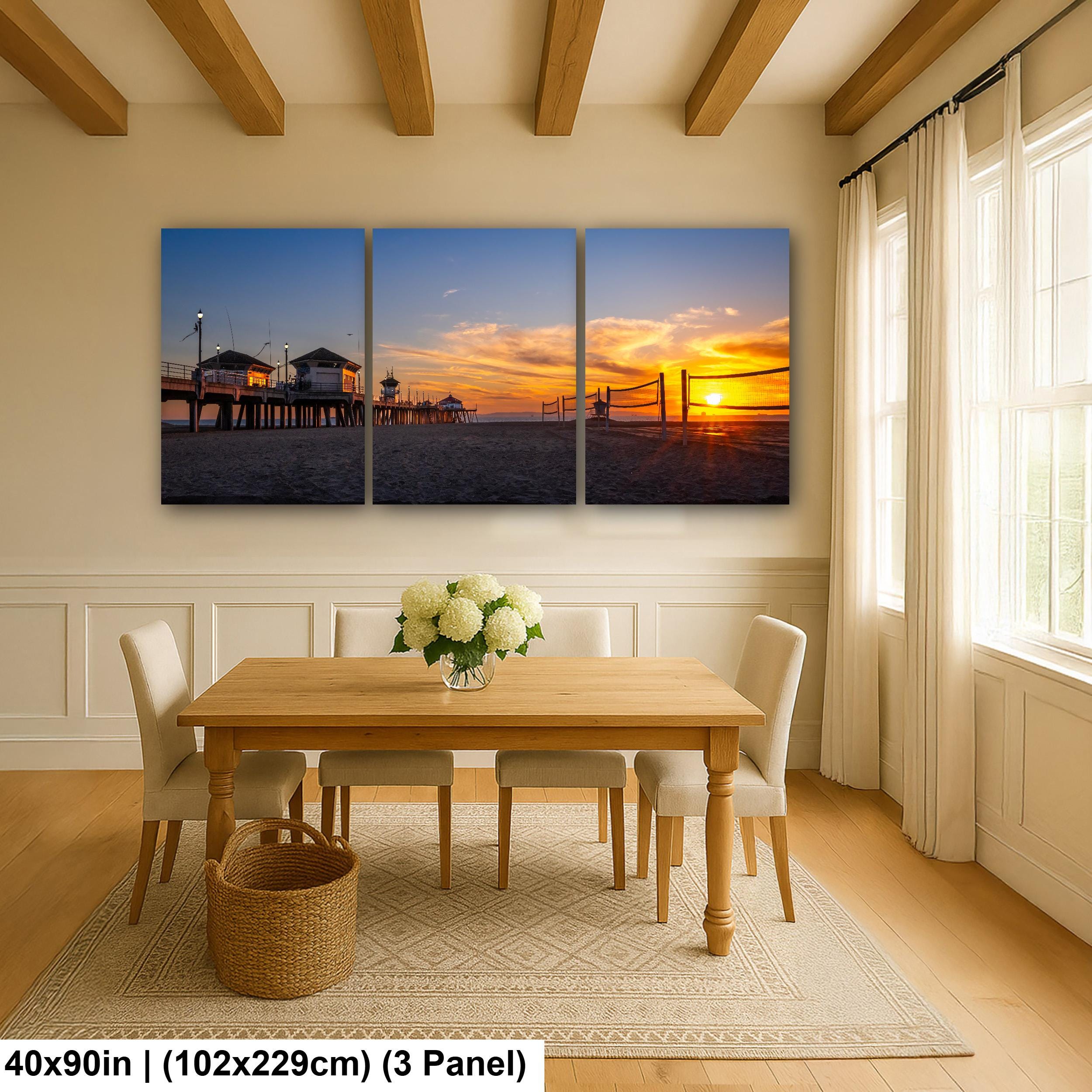 Courtside Sunset: Huntington Beach Pier California Photography Wall Art