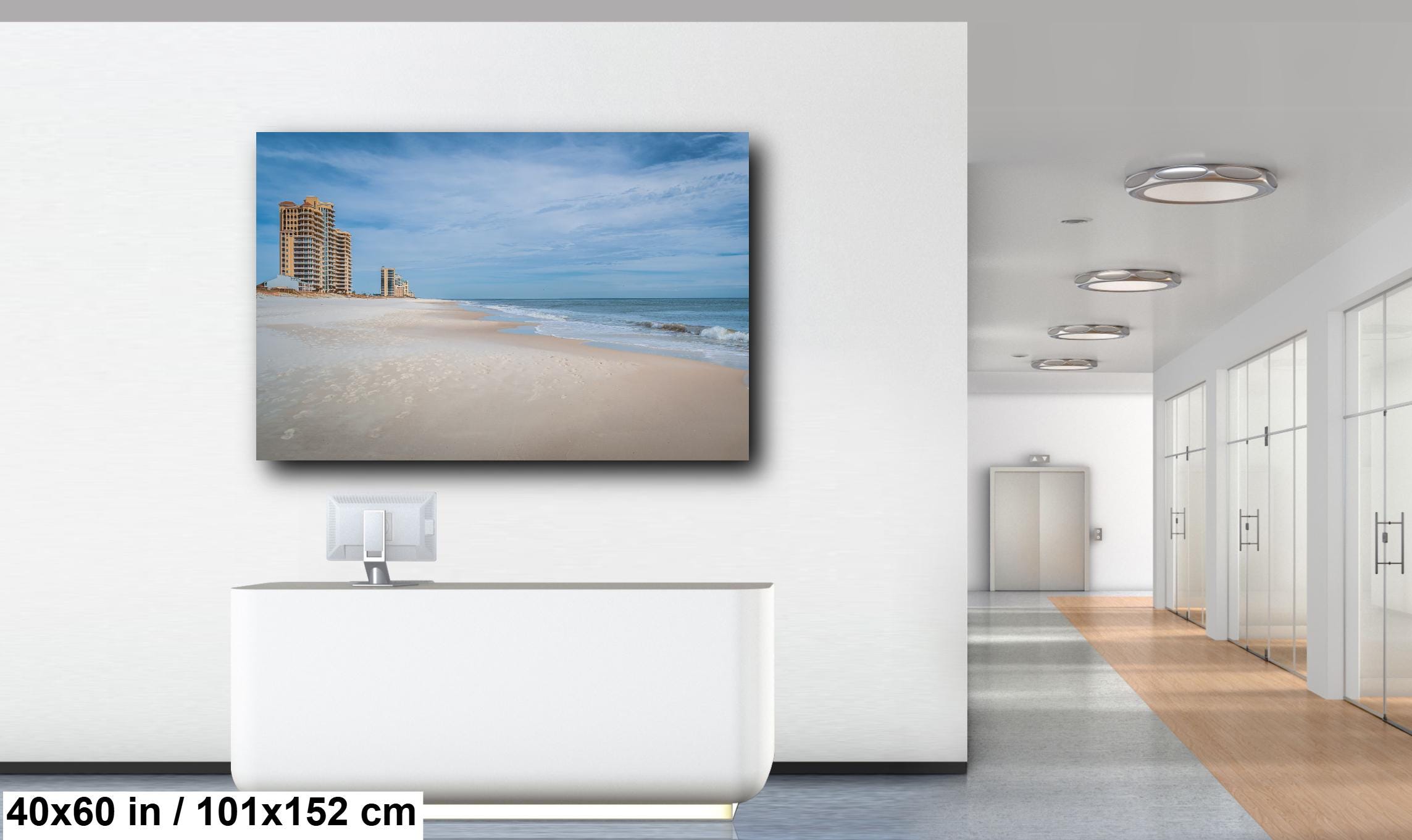 Quiet Perdido Key Beach with Lone Towers Florida Panhandle Winter Print Wall Art Photography Aluminum/Acrylic/Metal/Canvas Travel Decor