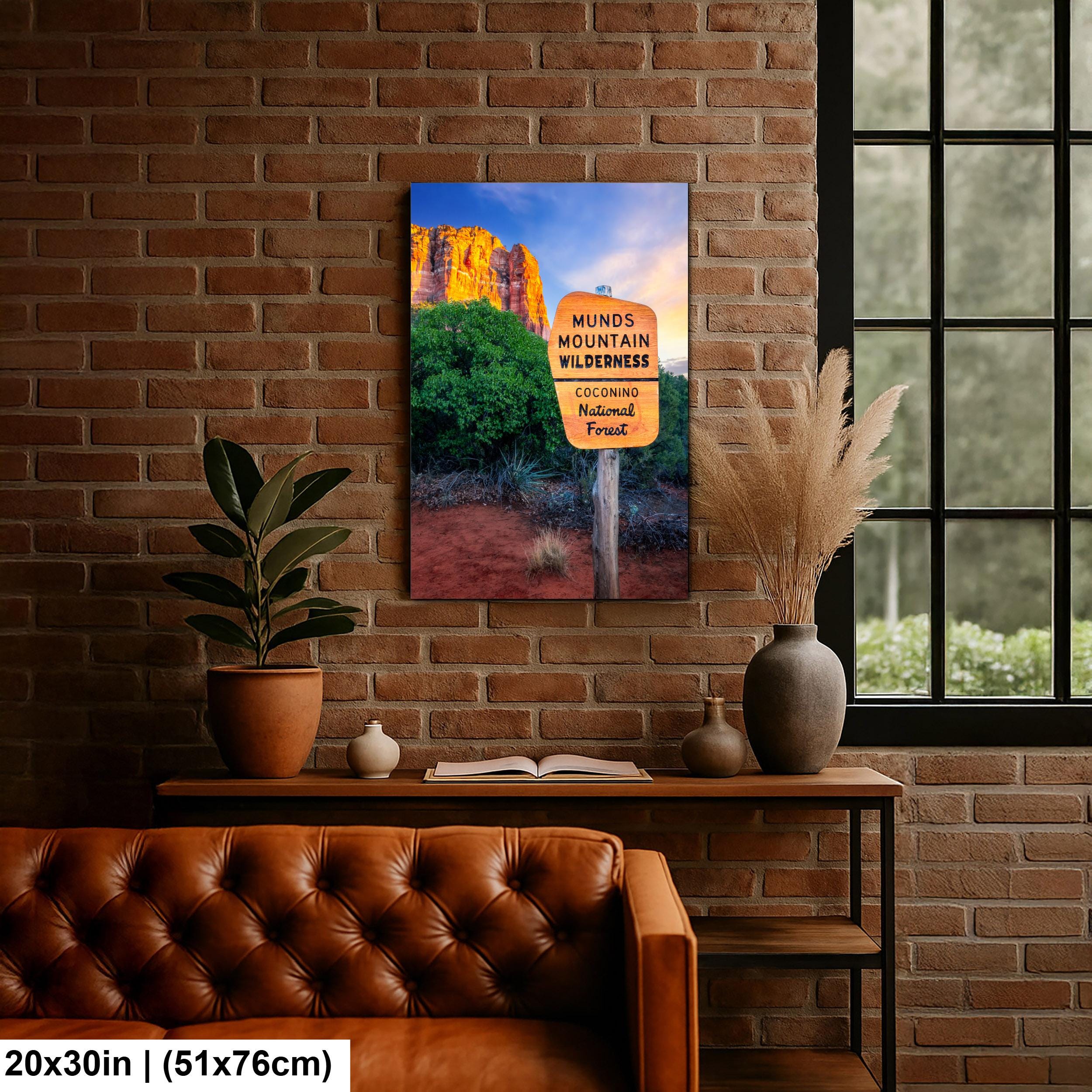 Munds Mountain Wilderness Sign, Coconino National Forest Sedona Arizona Wall Art, Red Rock Photography Print