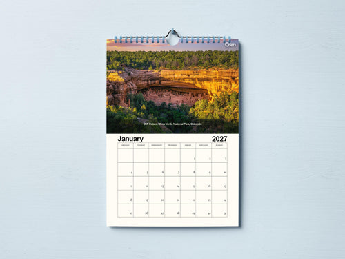 2027 Wall Calendar: Vibrant Landscape, Eco-Friendly Paper (8.5" x 11")