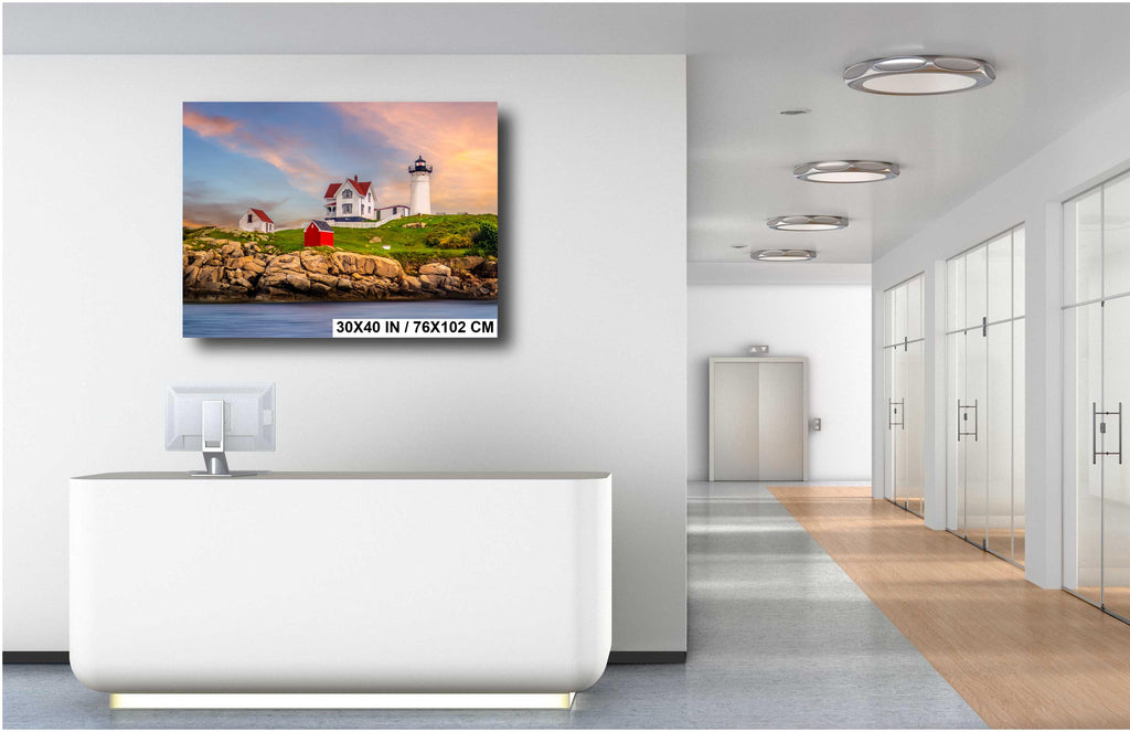 Nubble Lighthouse Wall Art – Coastal Home Decoration | Vibrant Acrylic Print